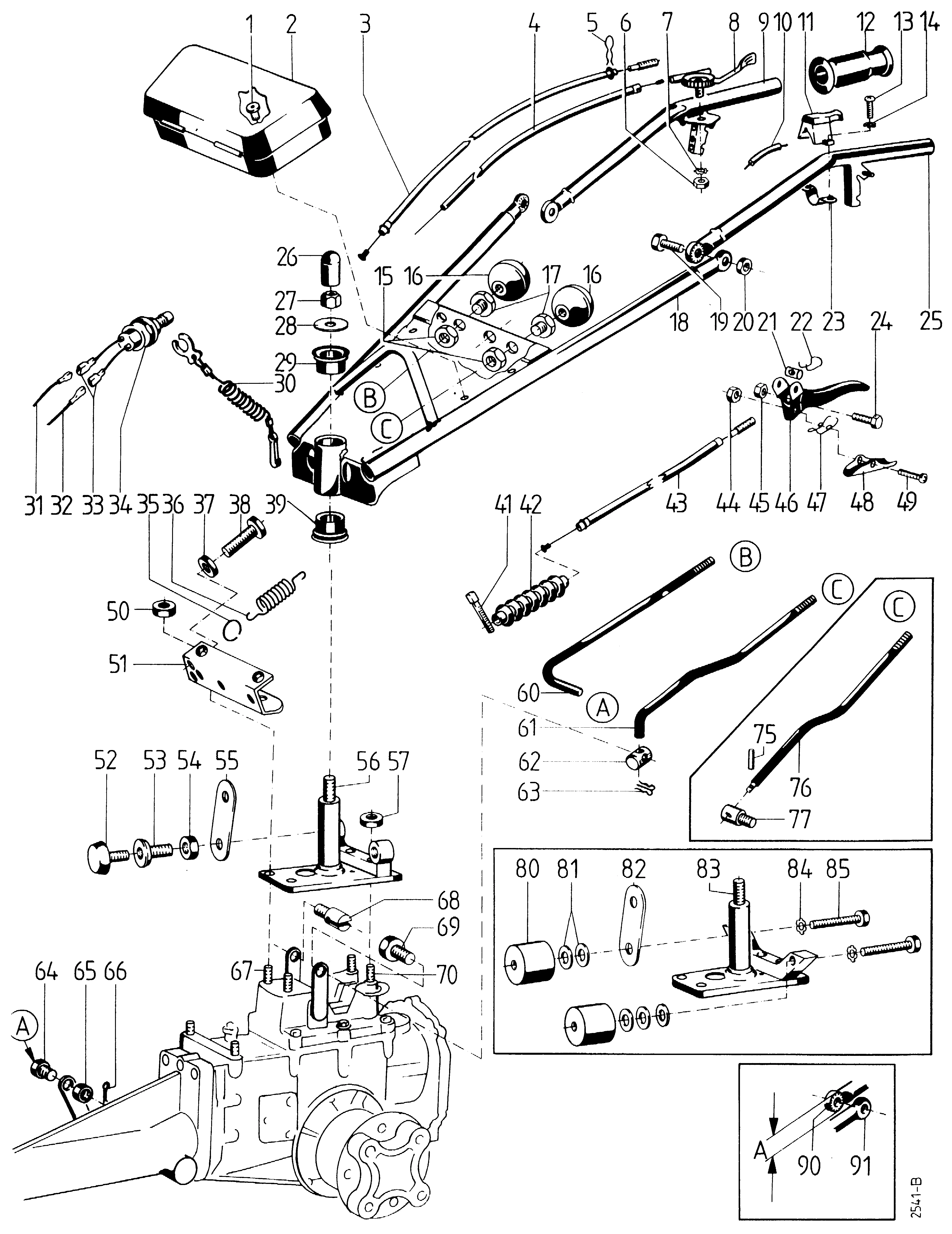 Lenker, Bowdenzüge, Schaltstangen