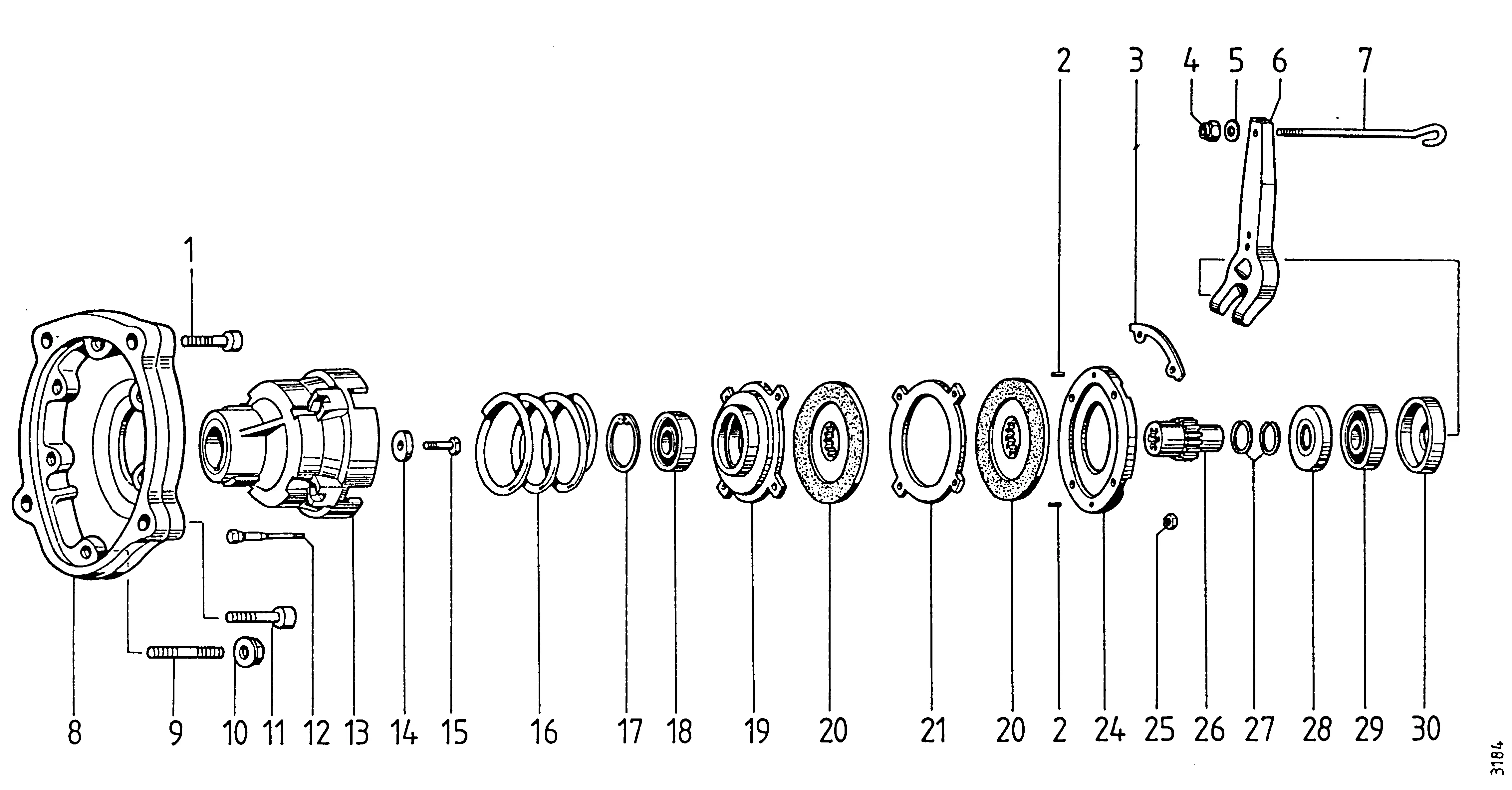 Double plate clutch, Robin EY23