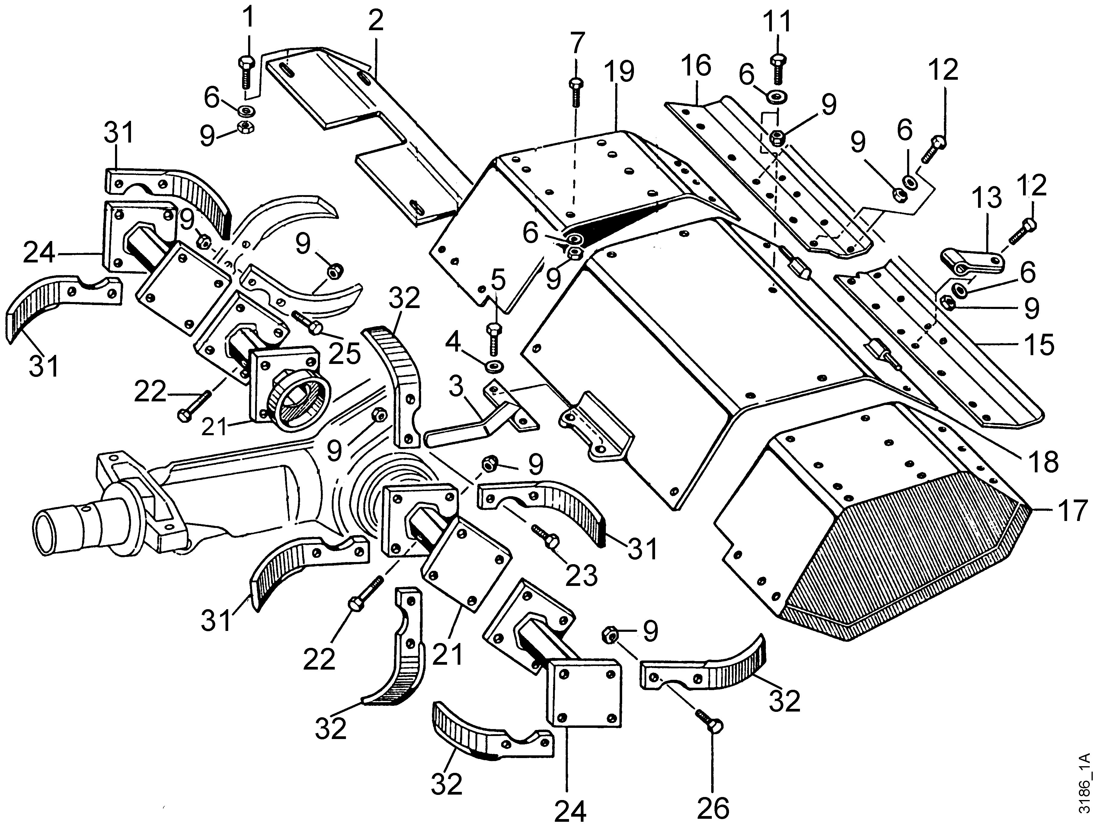 Hoeing tools, protective hood 3601 311