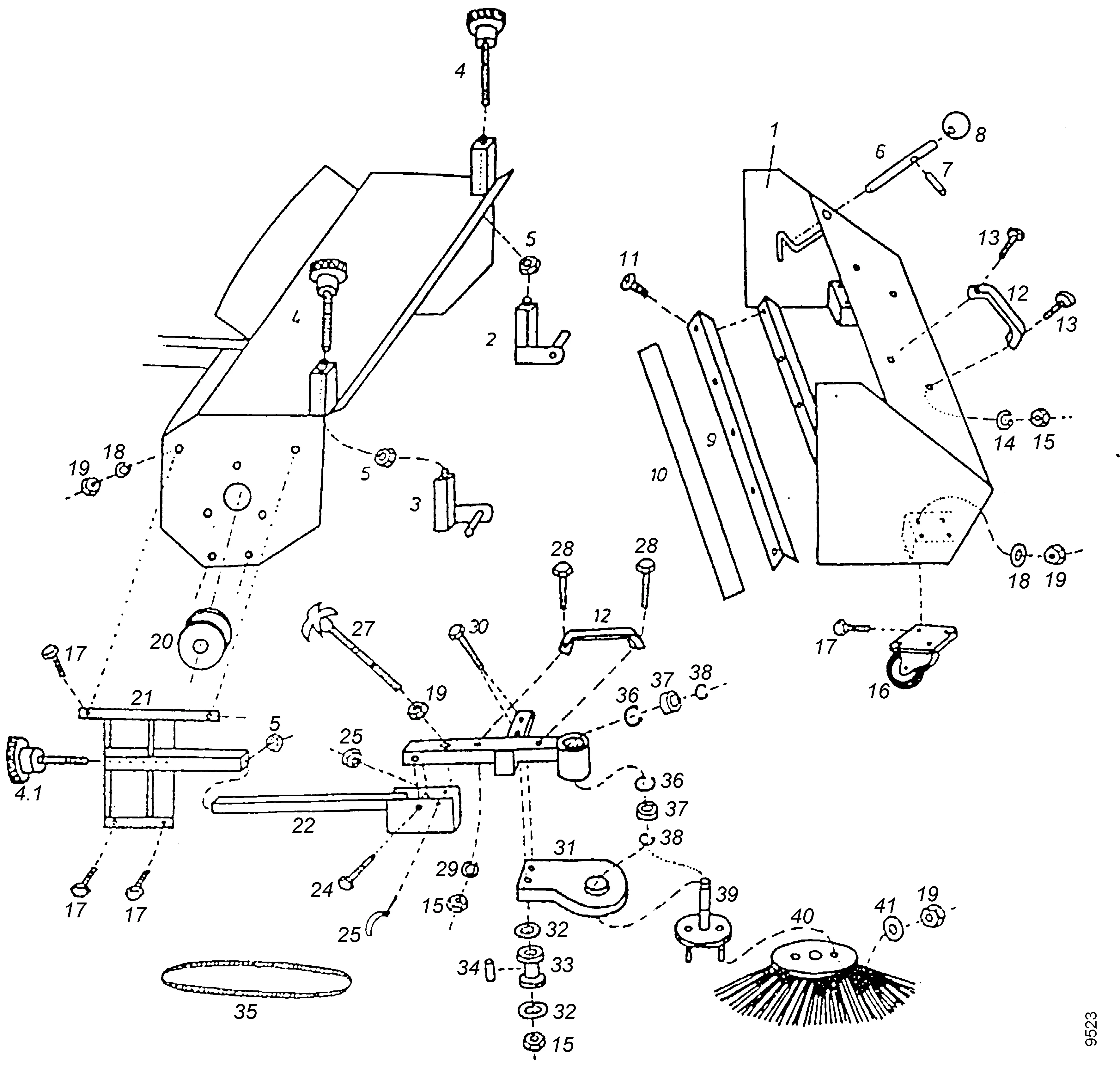 Sammelbehälter 100 cm FKM 1000E, Seitenbesen -> FKM 1000E