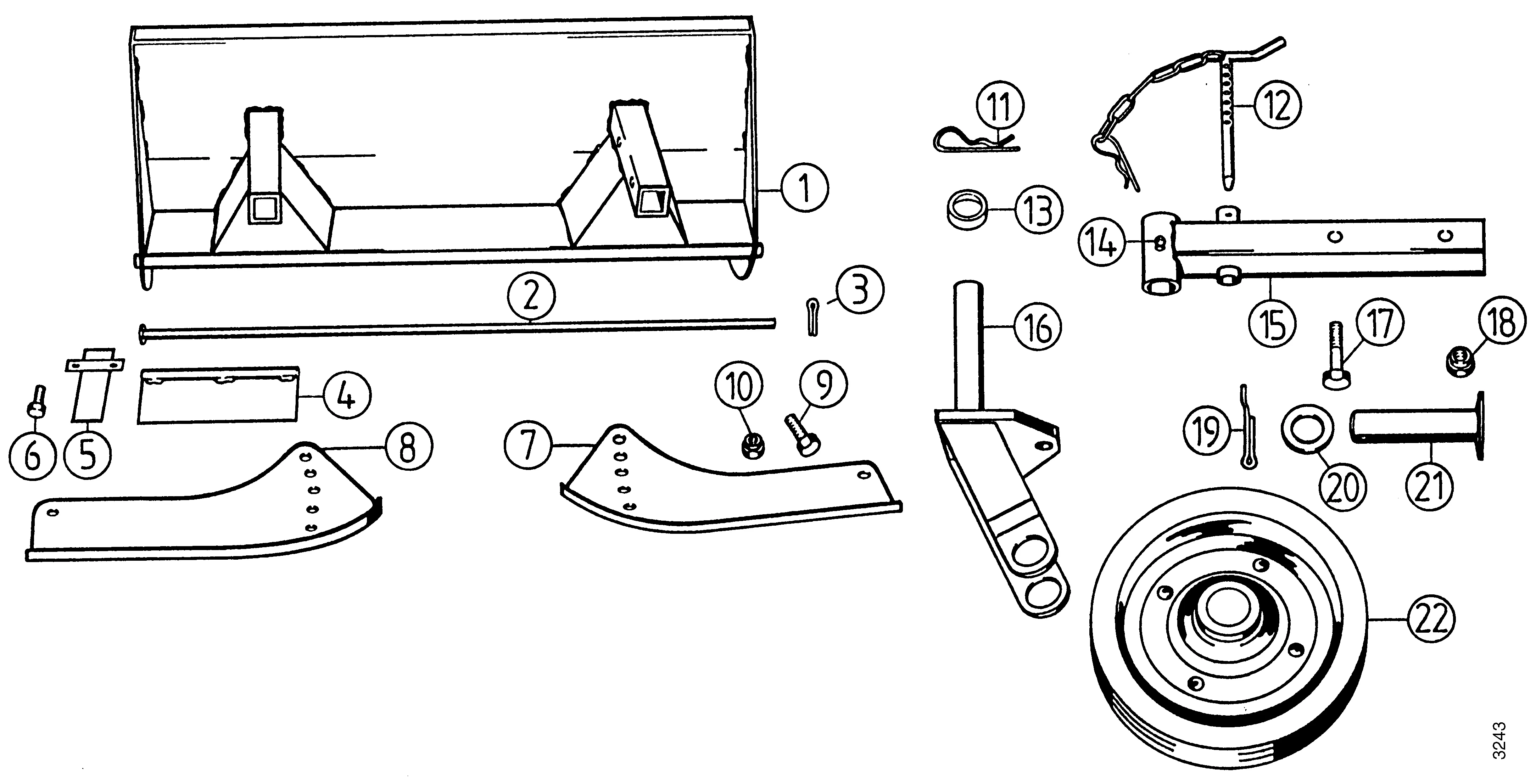 Anbau-Schlegelmulcher 3456 611, Gehäuse, Stützräder