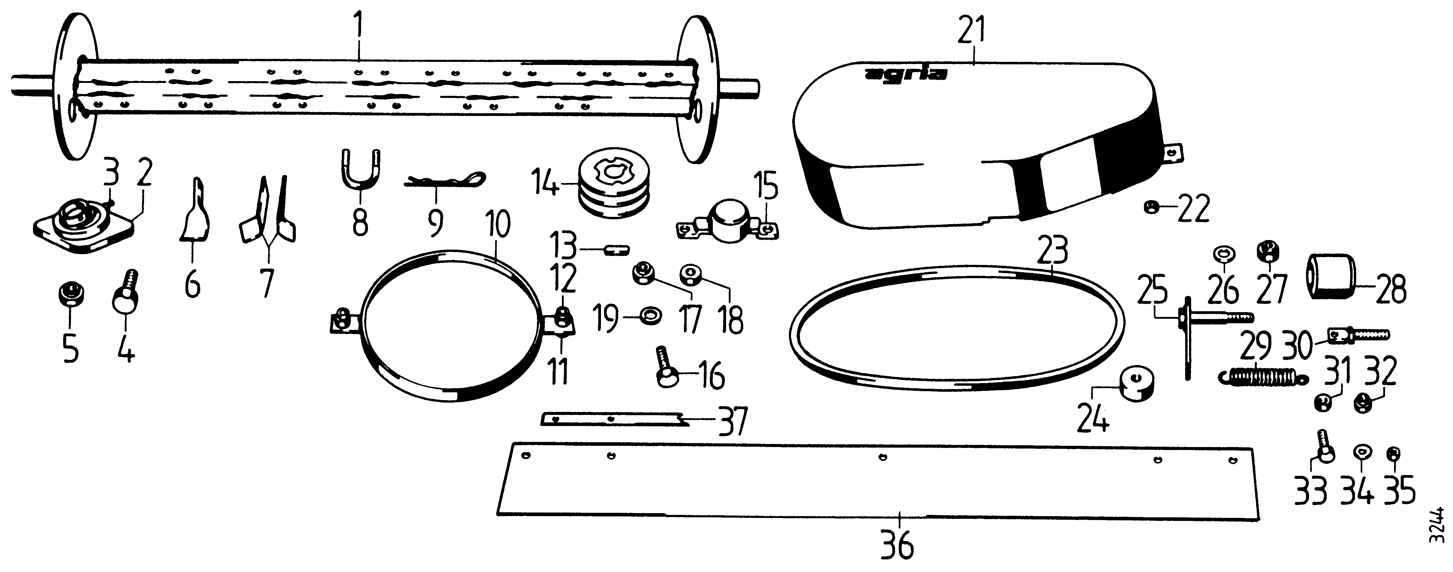 Anbau-Schlegelmulcher 3456 611, Riementrieb, Rotor