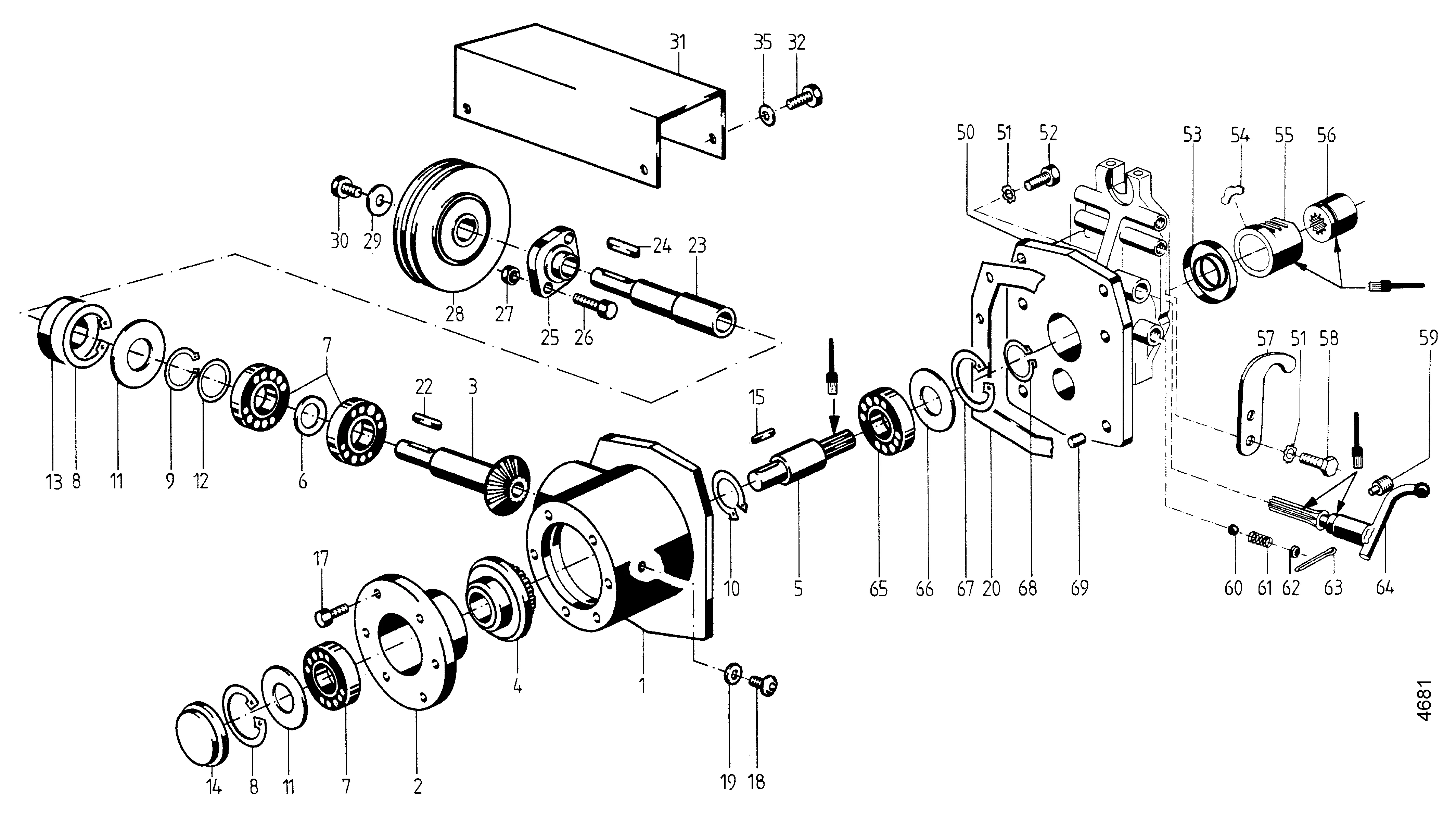Anbau-Schlegelmulcher 3456 611, Winkelgetriebe, Anschlussflansch