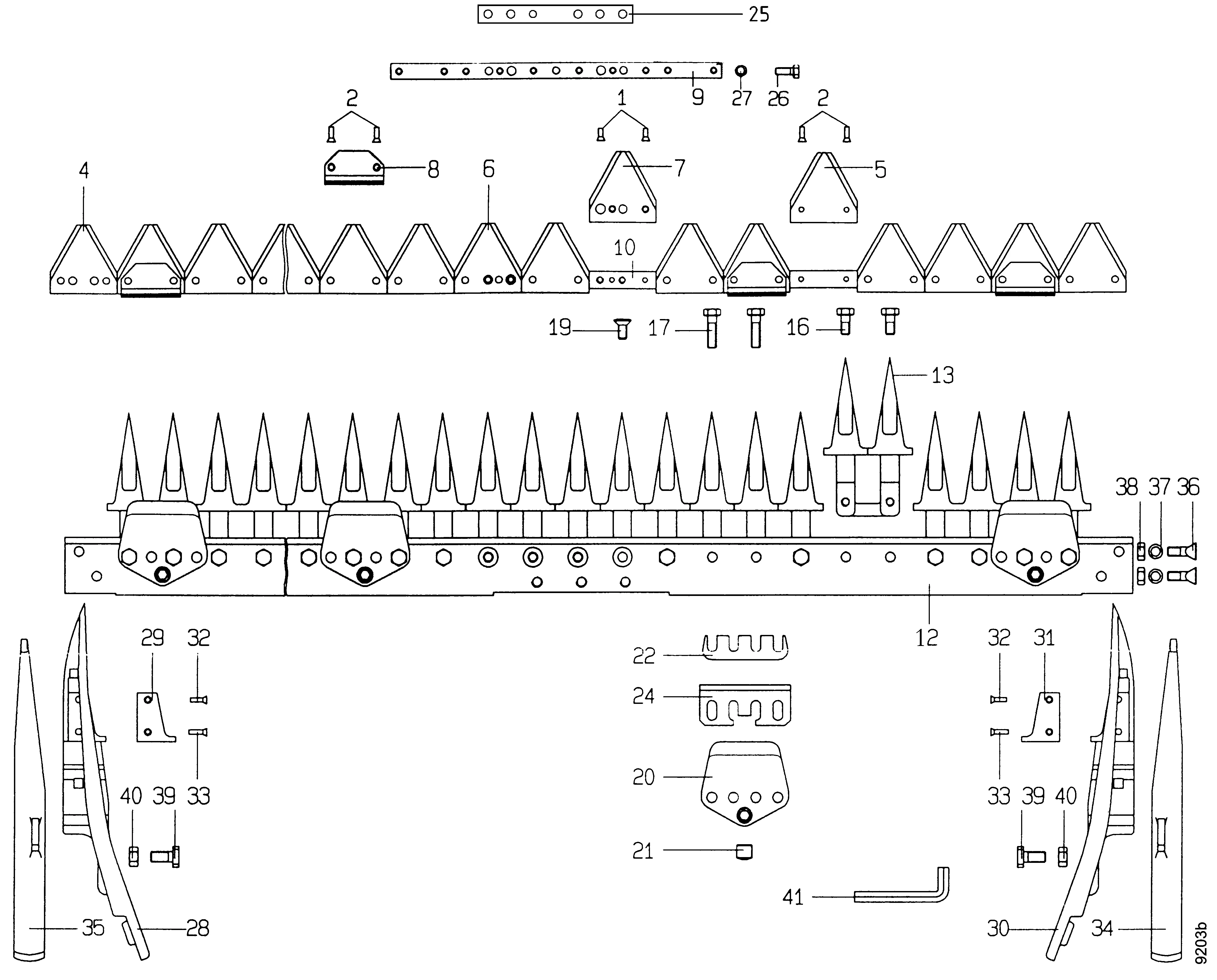 Barre de coupe à doigt 1,25 m Article 3647061