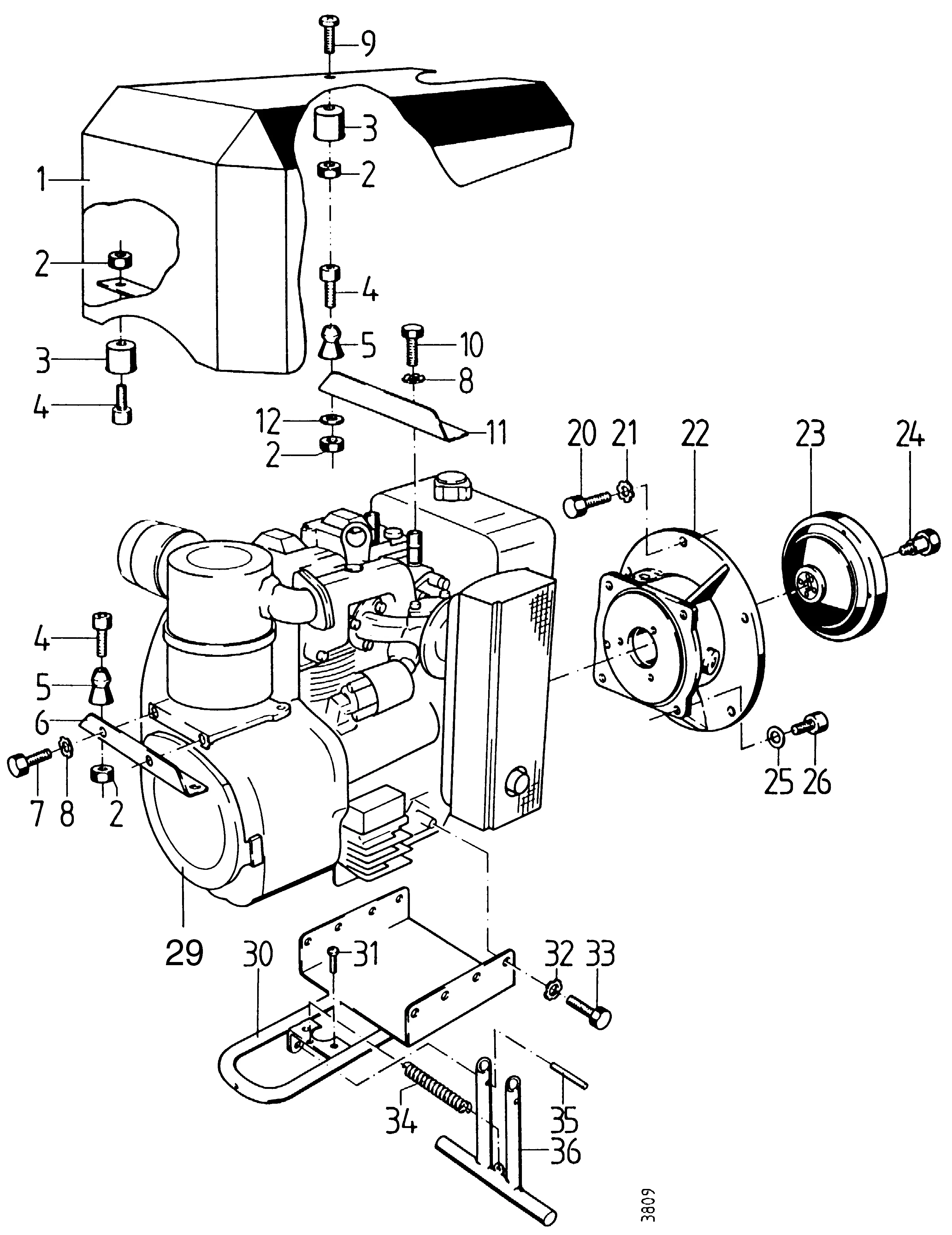 Accessoires moteur, capot moteur