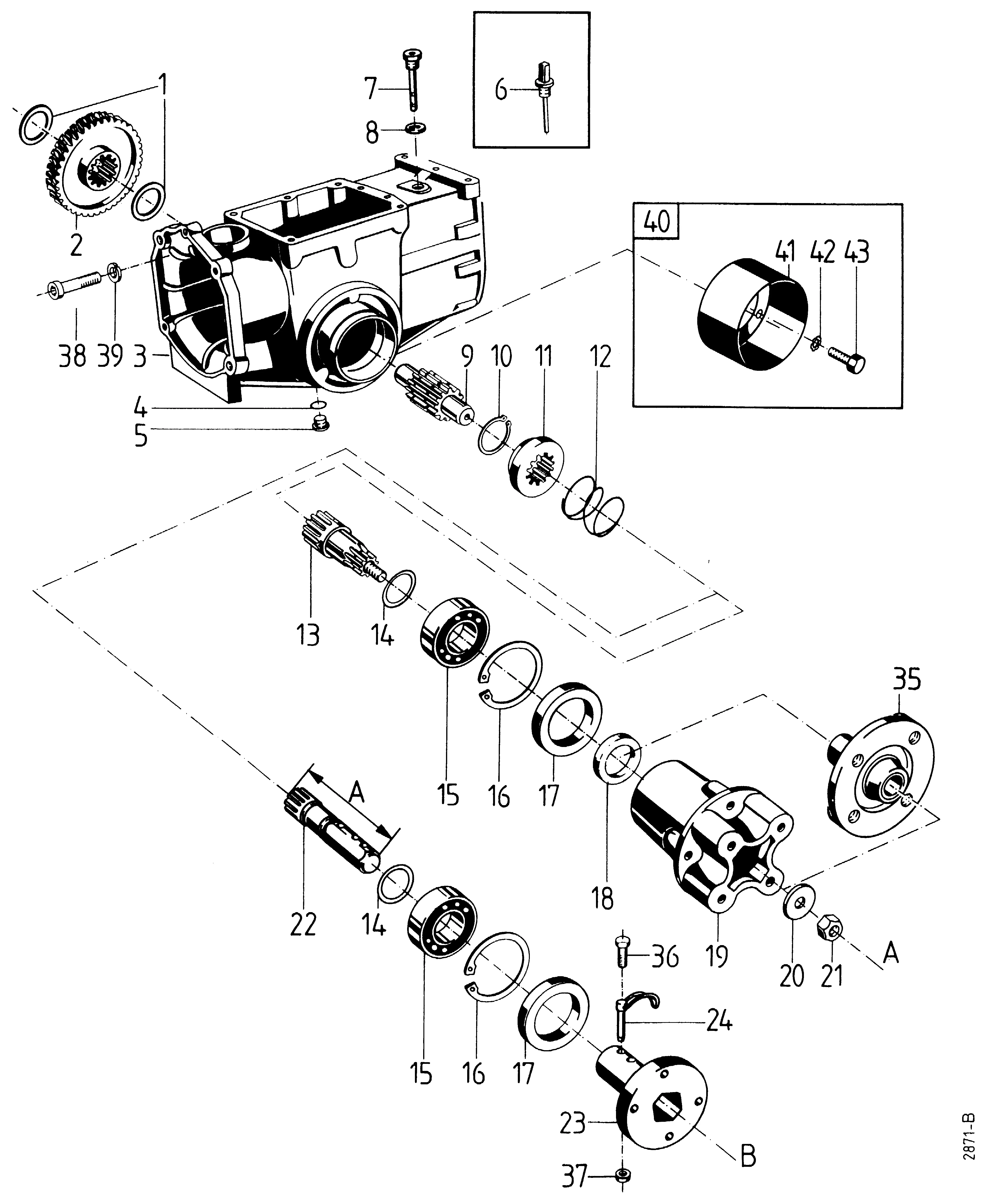 Carter de b.v., entraînement de roue - cde roue in