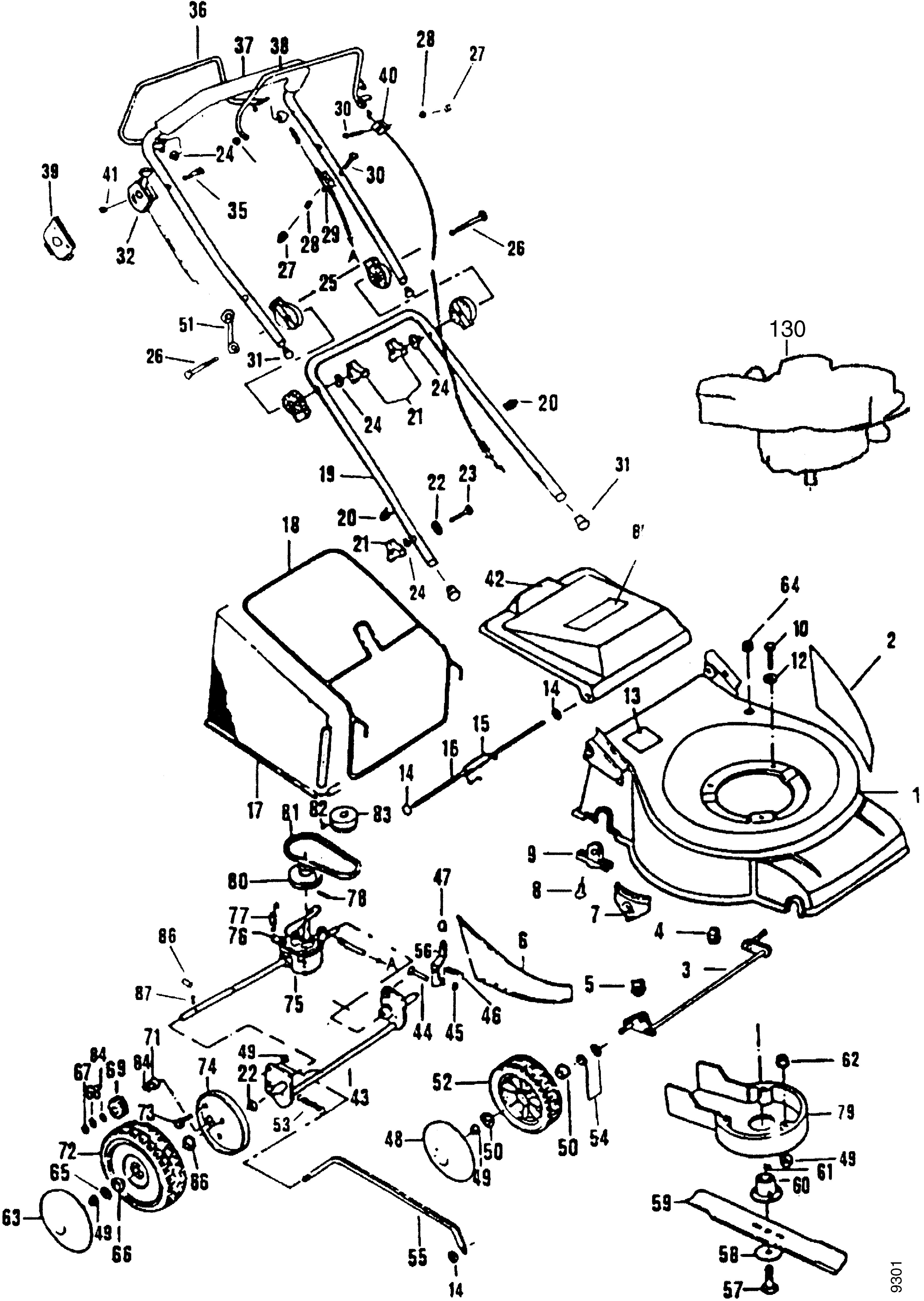 Grass mower, petrol 52 cm 9200 652