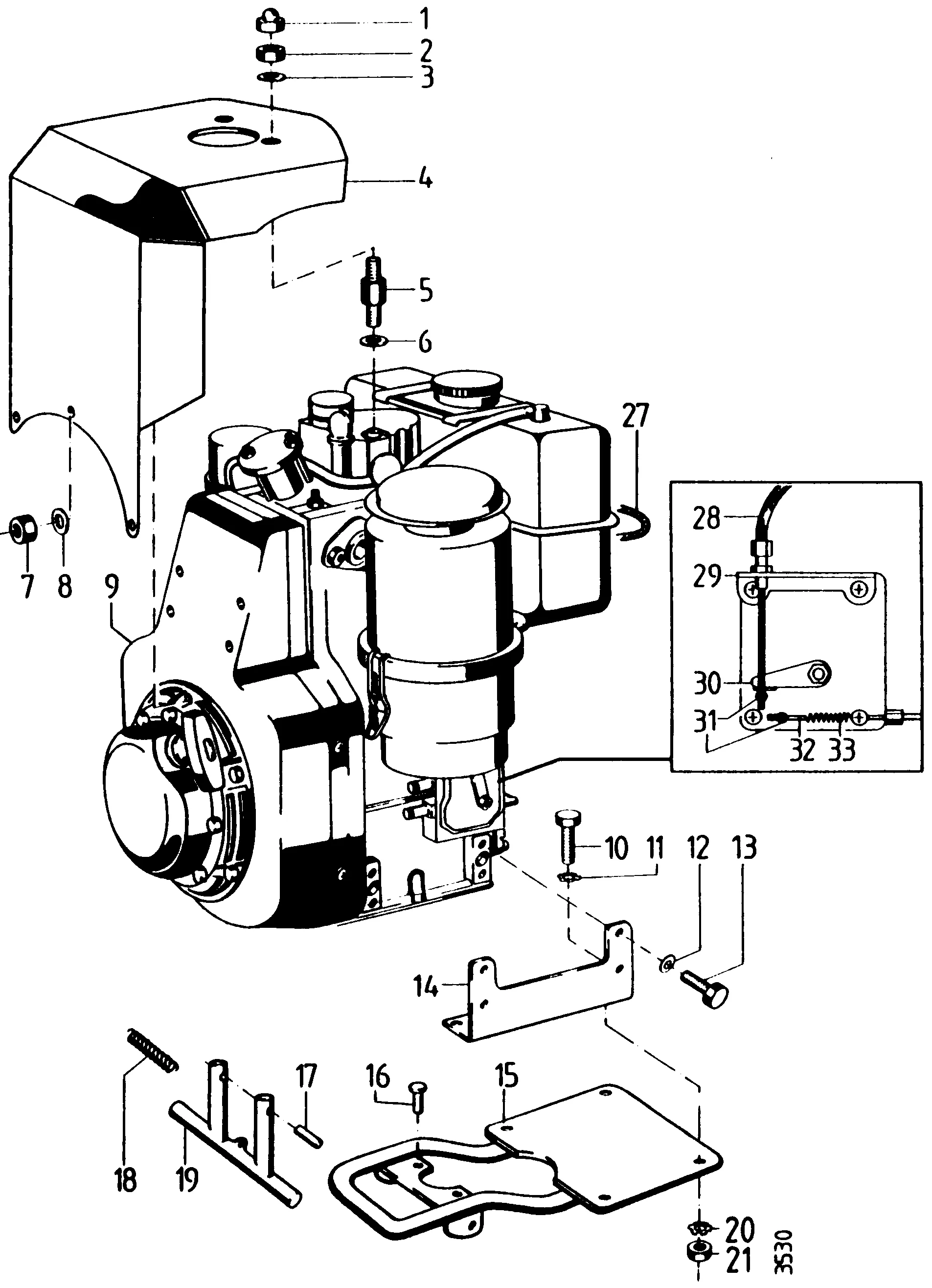Accessoires moteur Lombardini 6LD400 dém