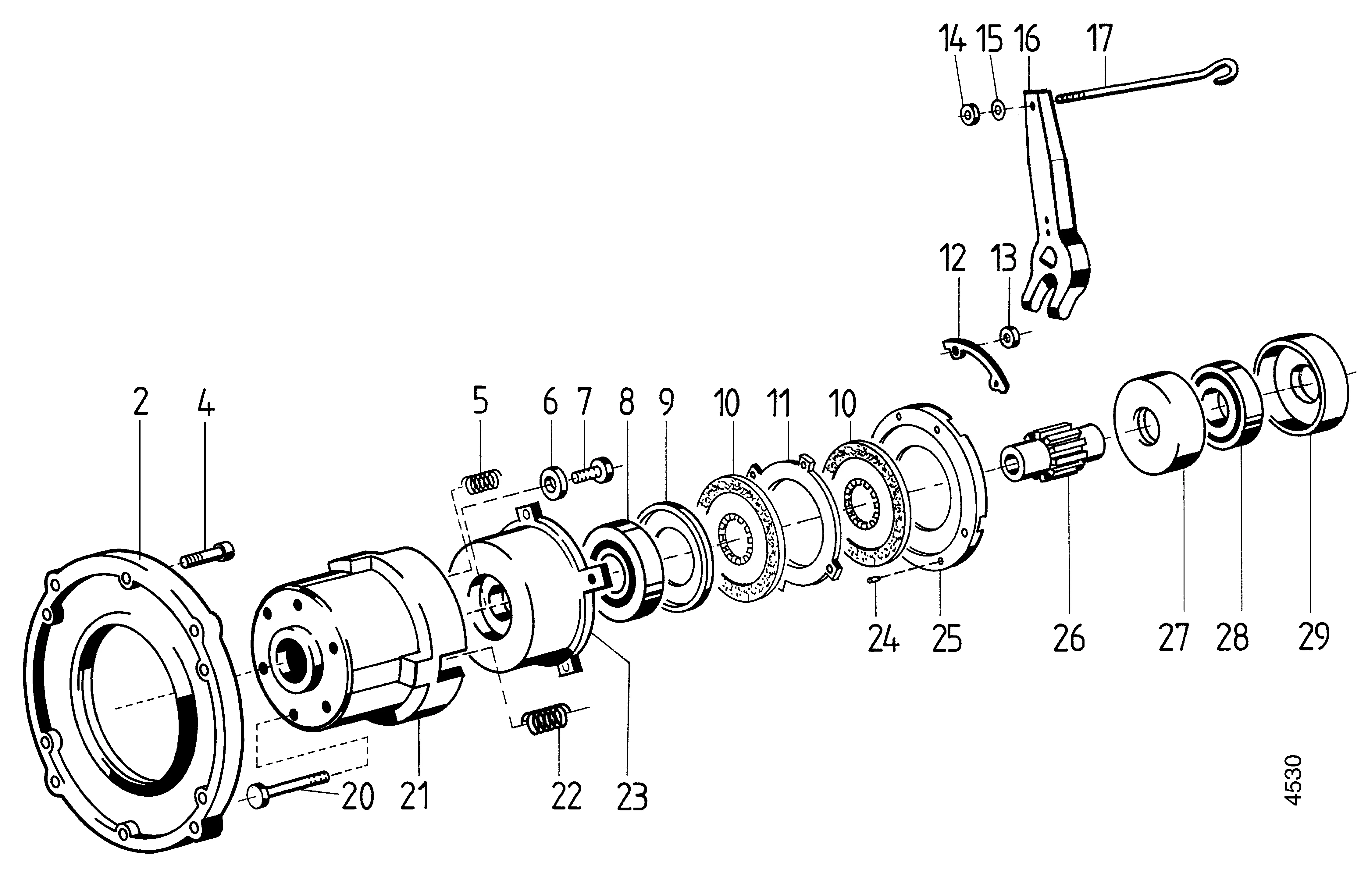 Double plate clutch, Robin EY23