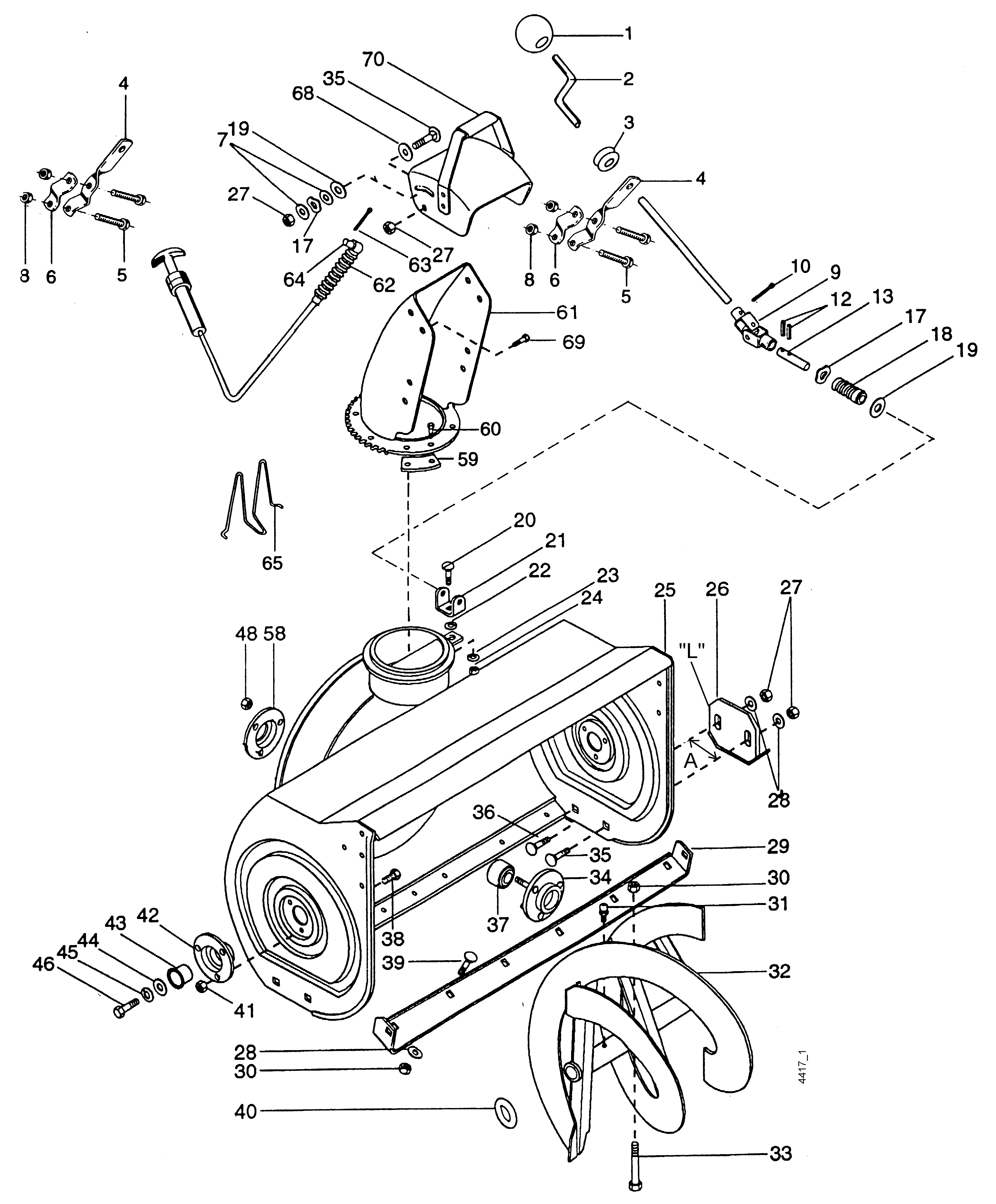Anbau-Schneefräse 3495 221, Fräsgehäuse, Förderschnecke