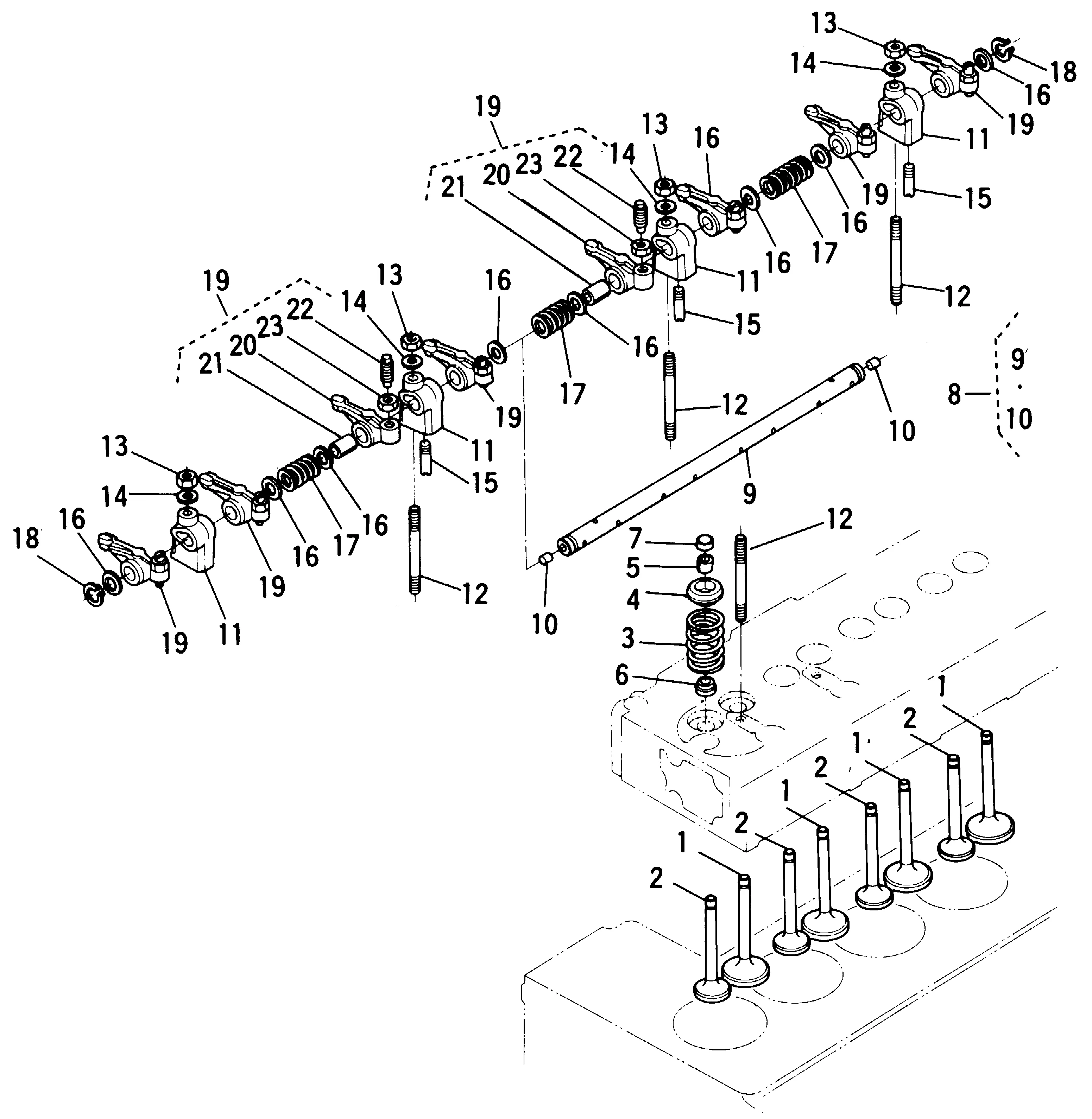 Valves, levier de basculement