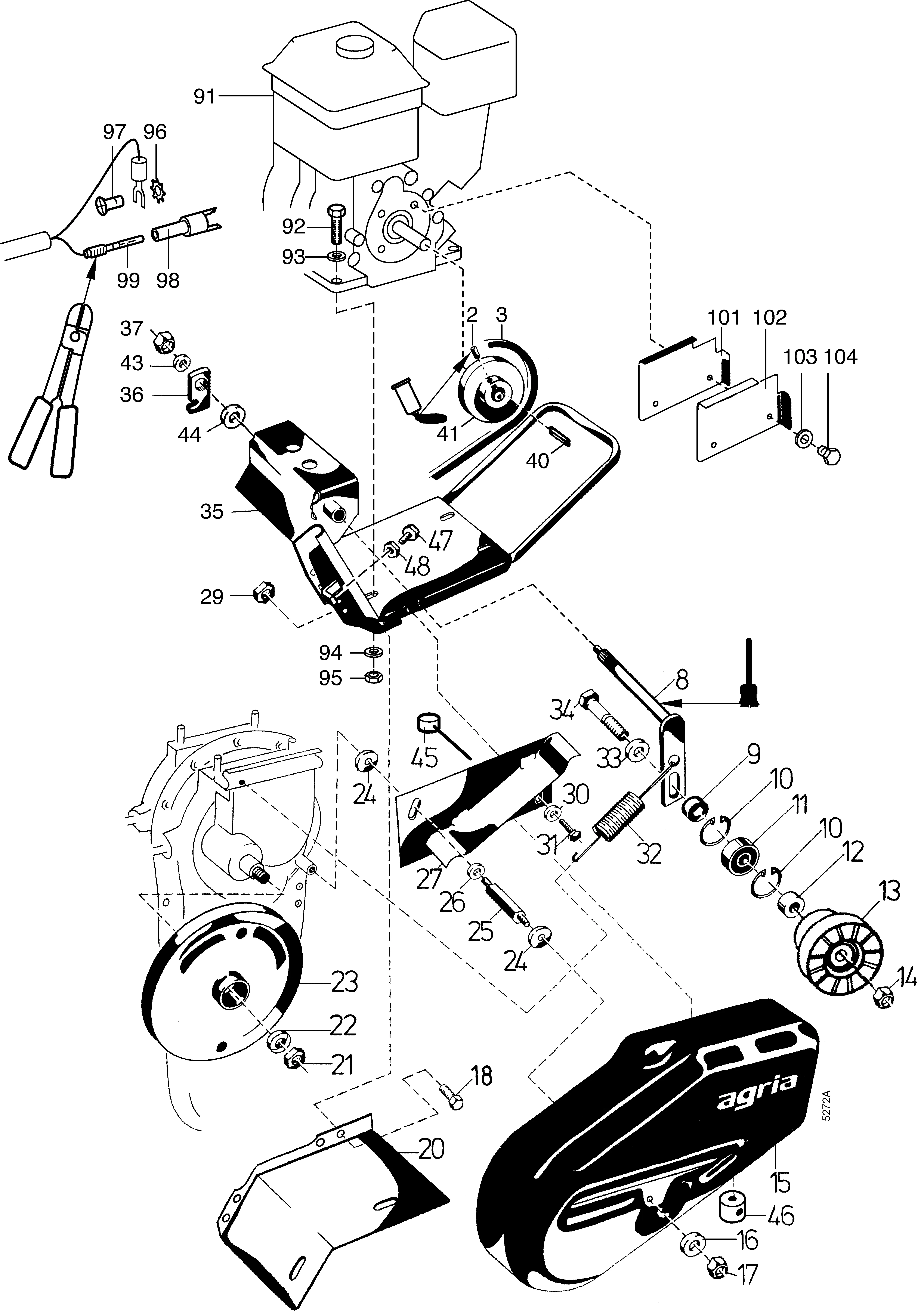 Motorträger, Keilriemenkupplung