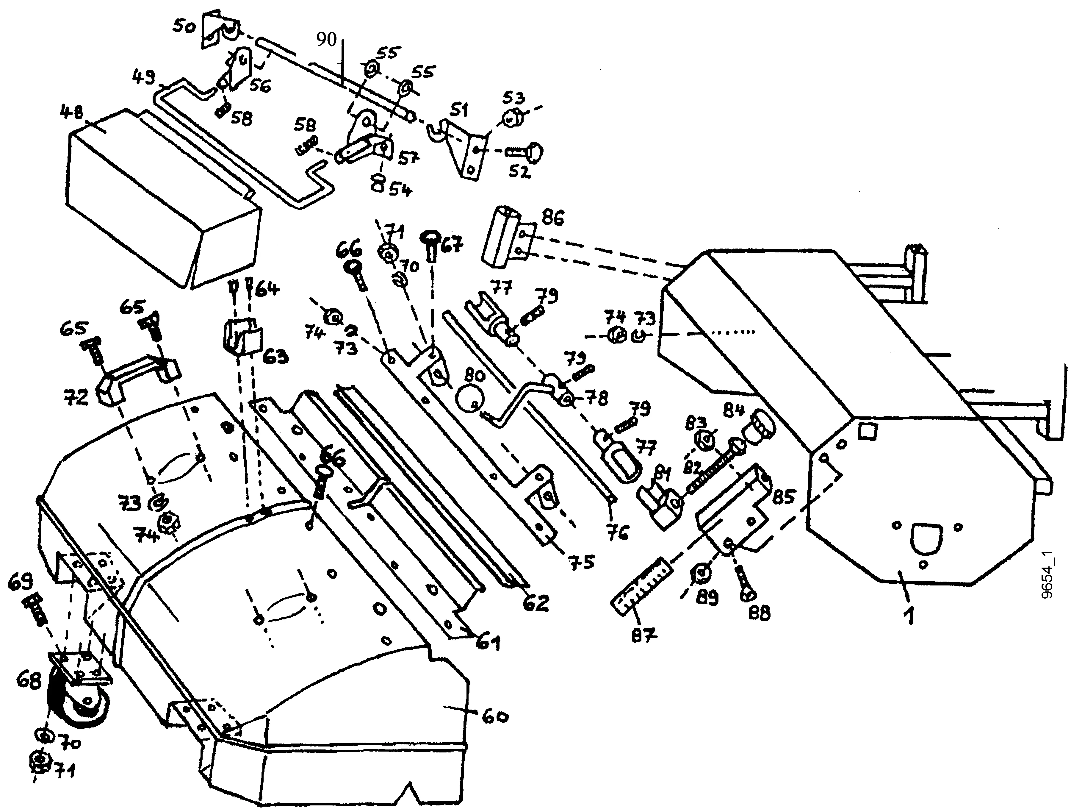 Container 90 cm plastic Art. 3594221, Spritzschürze Art. 3594911