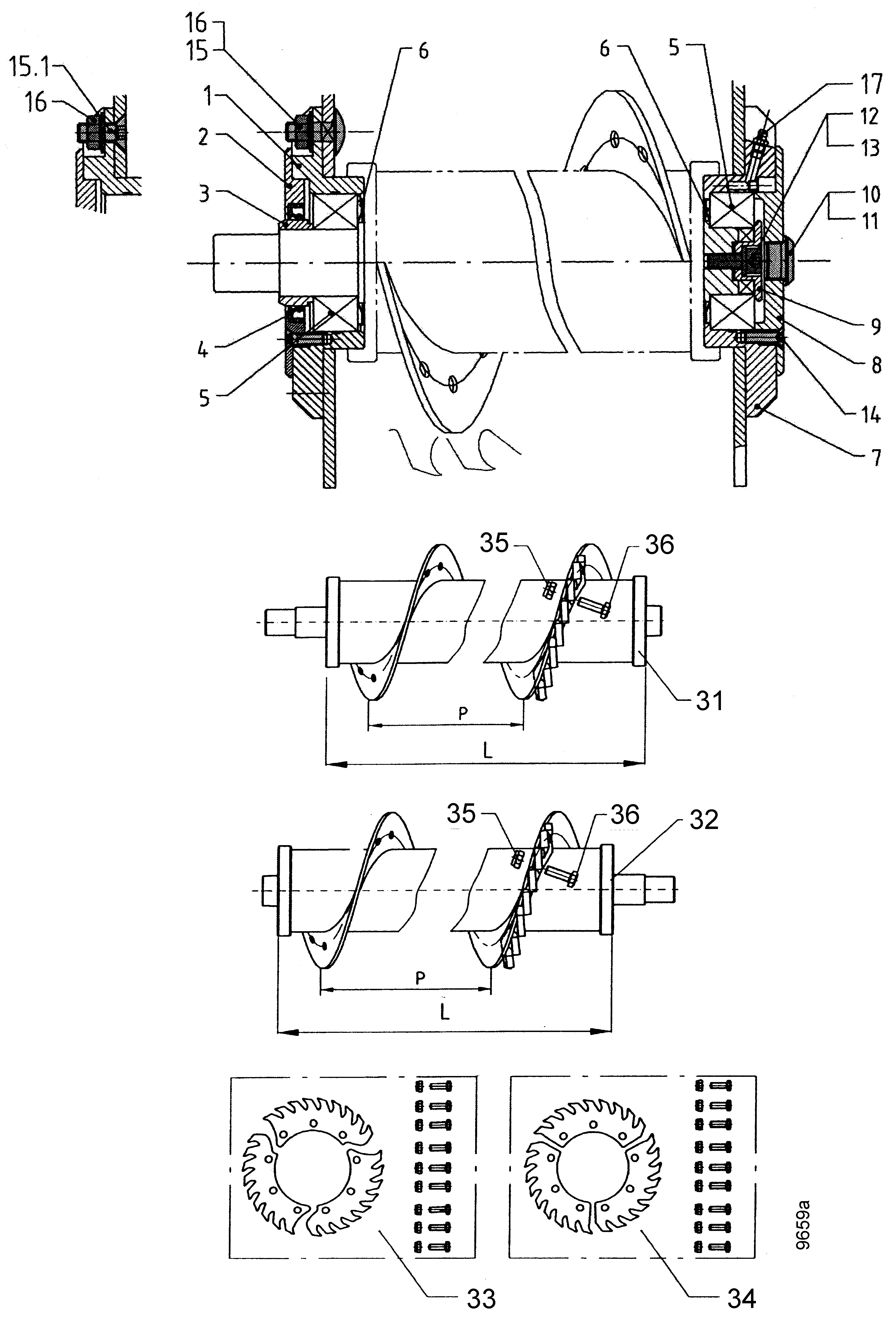 Anbau-Safety-Mulcher, Messerwalze