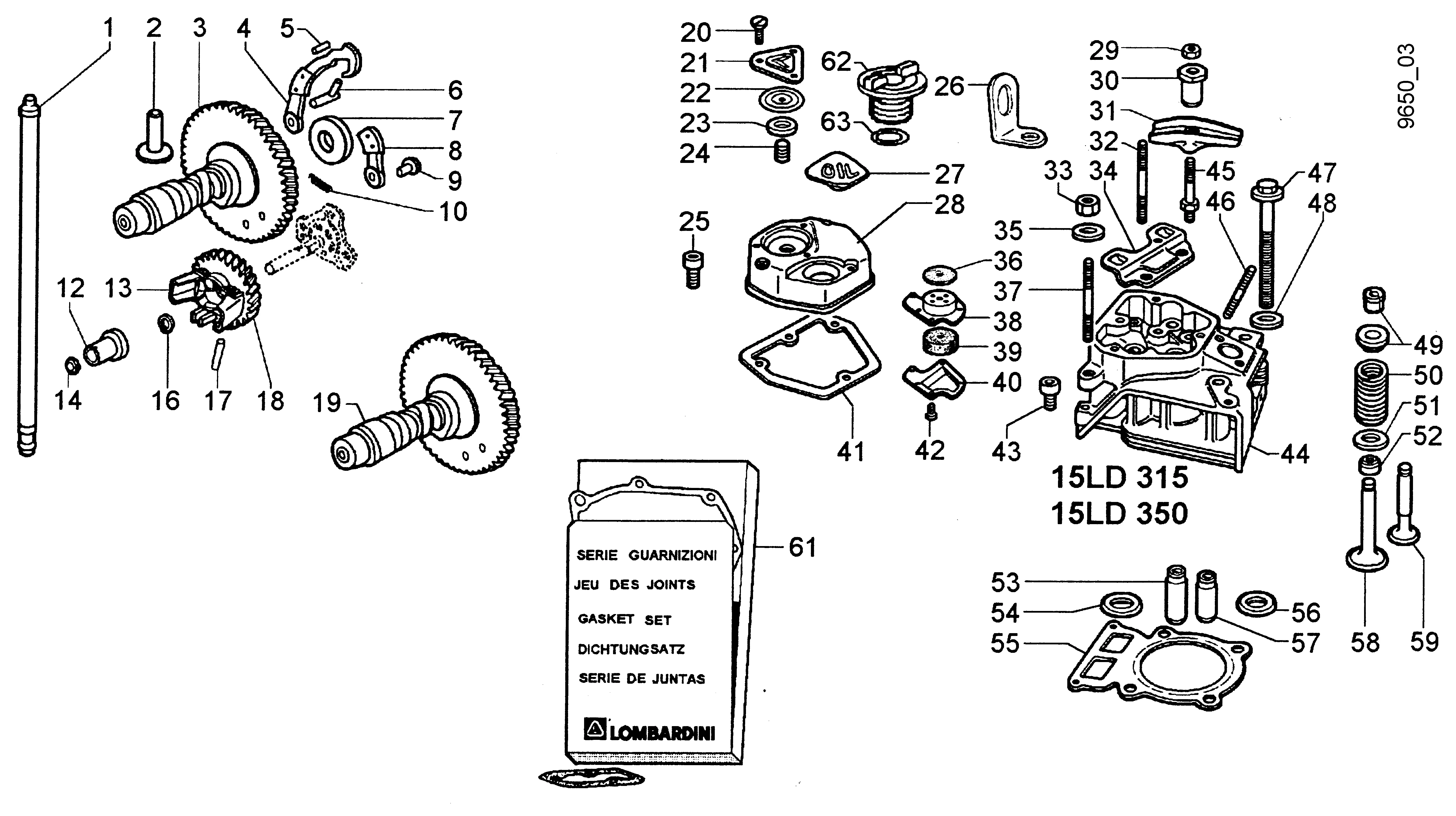 Nockenwelle, Ventile, Zylinderkopf, Lombardini 15LD315