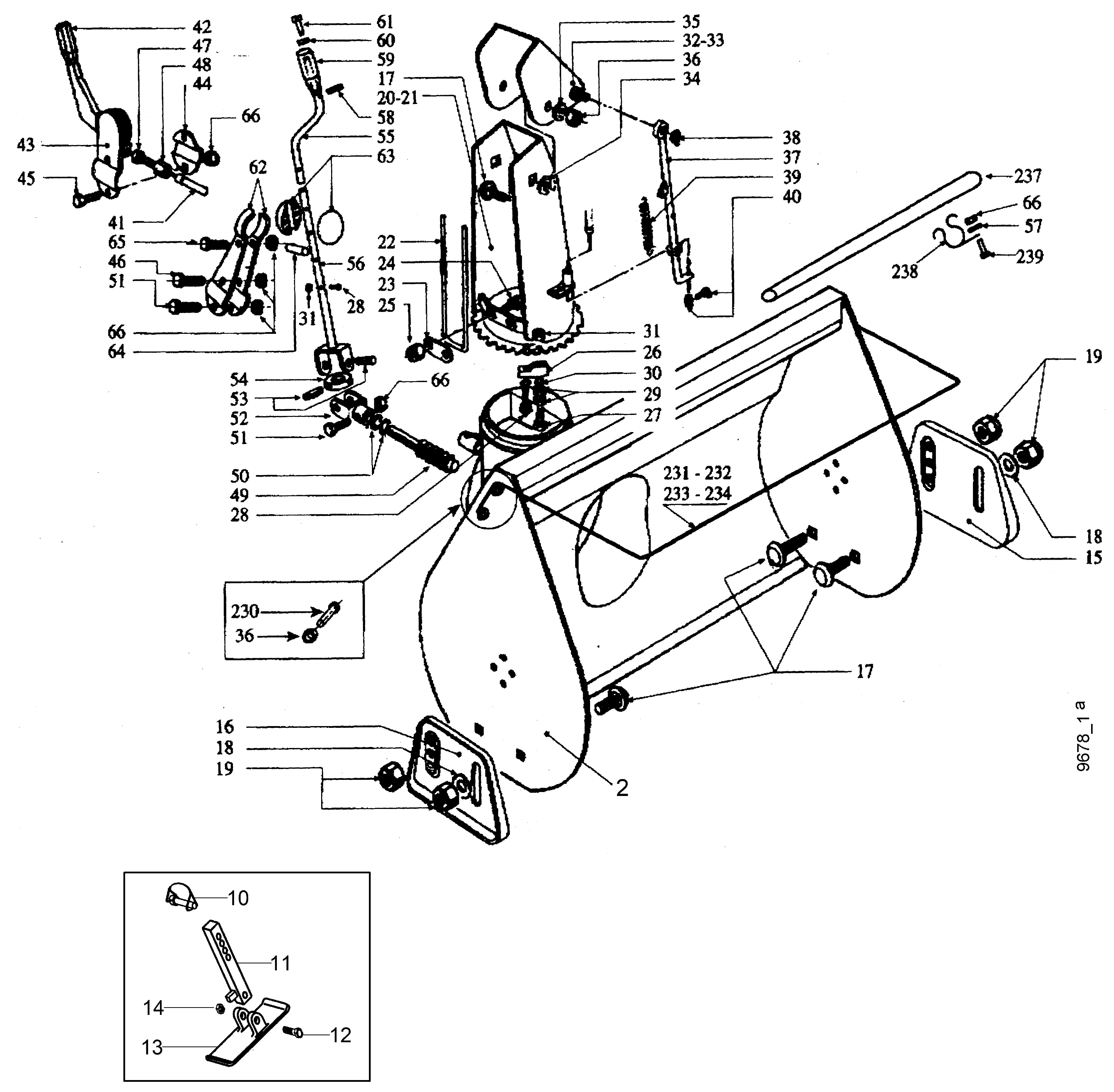 Anbau-Schneefräse, Fräsgetriebe, Förderschnecke, 3695021