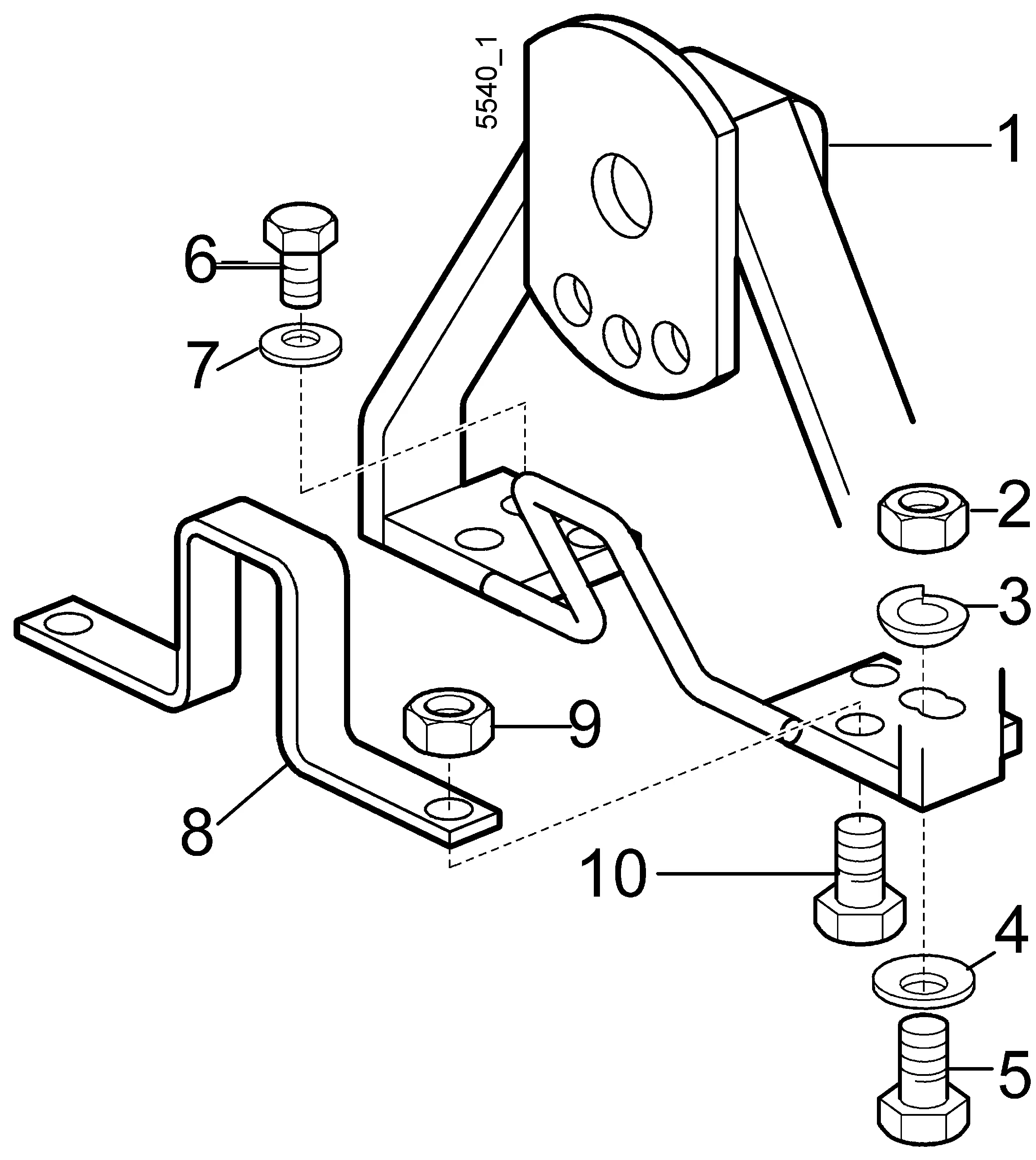 Support intermédiaire pour chasse neige