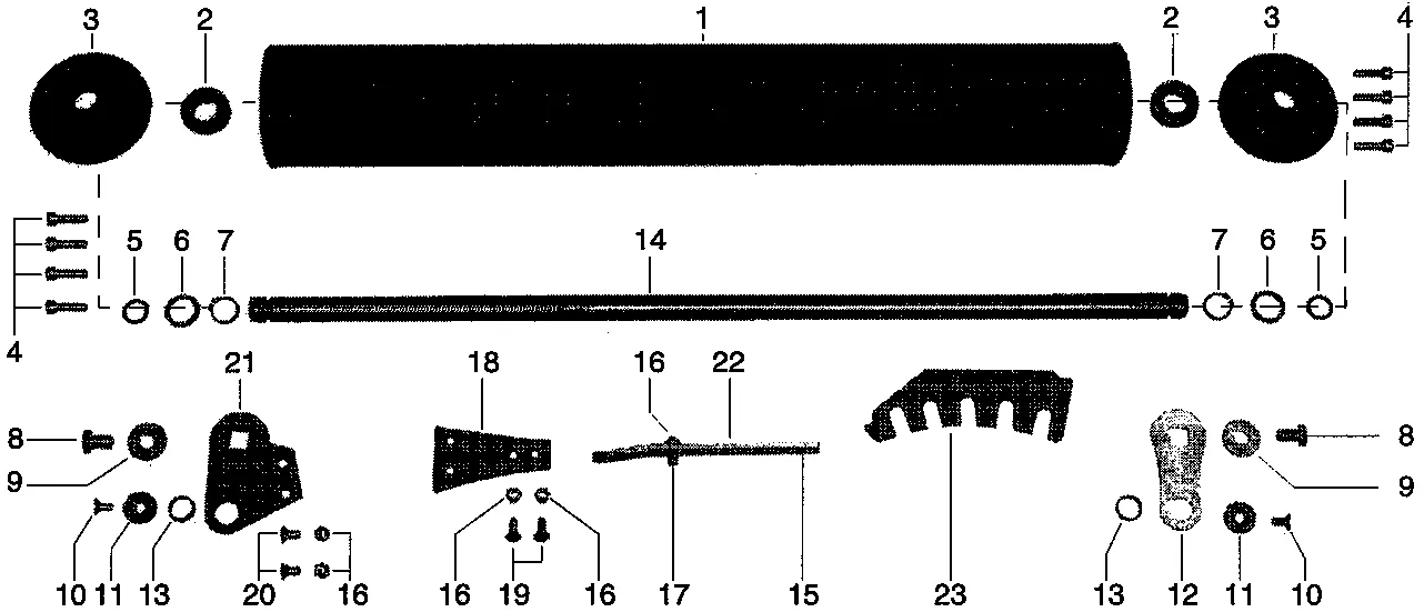 Anbau-Safety-Mulcher, Laufwalze