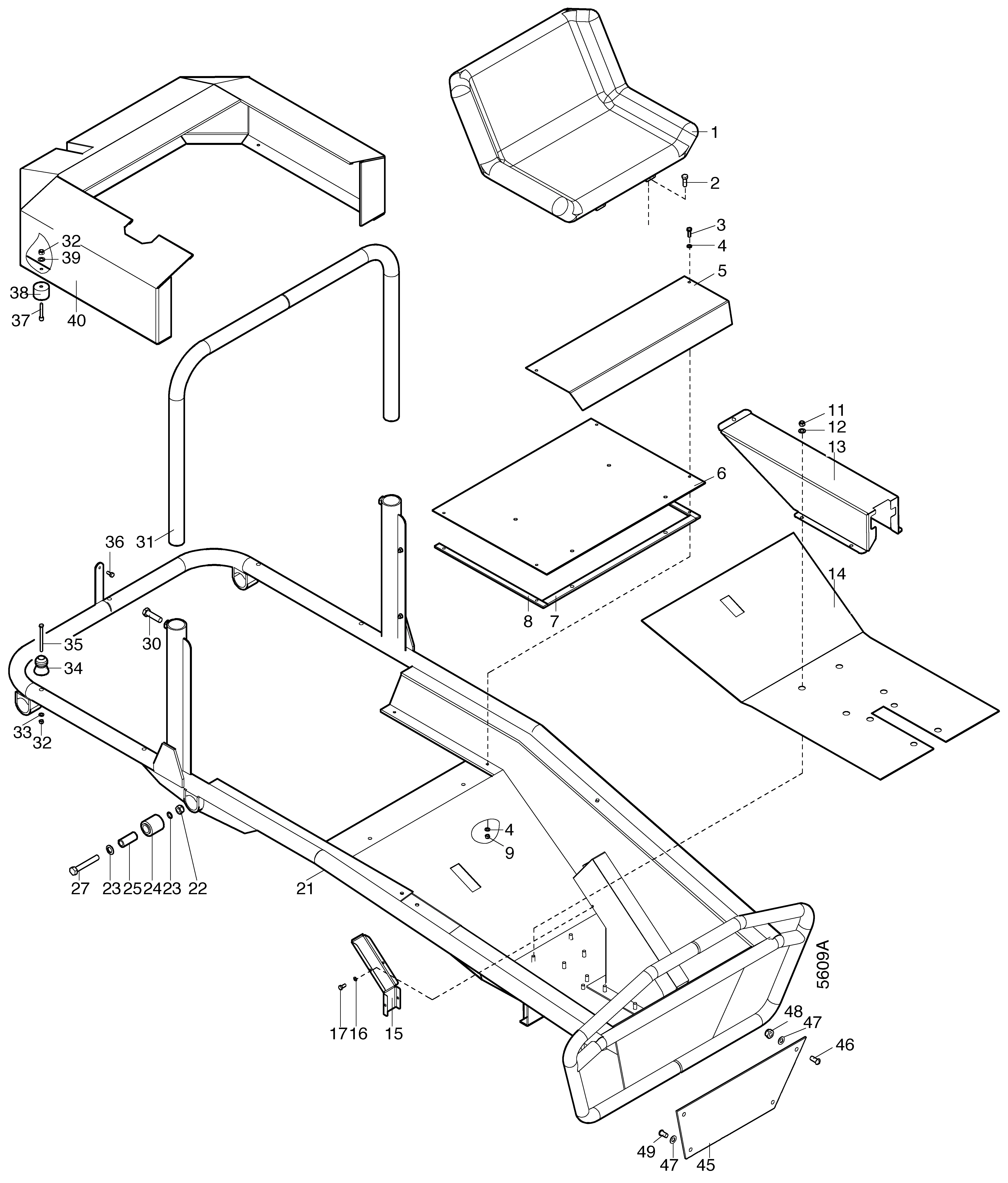 Rahmen, Sitz, Verkleidungen