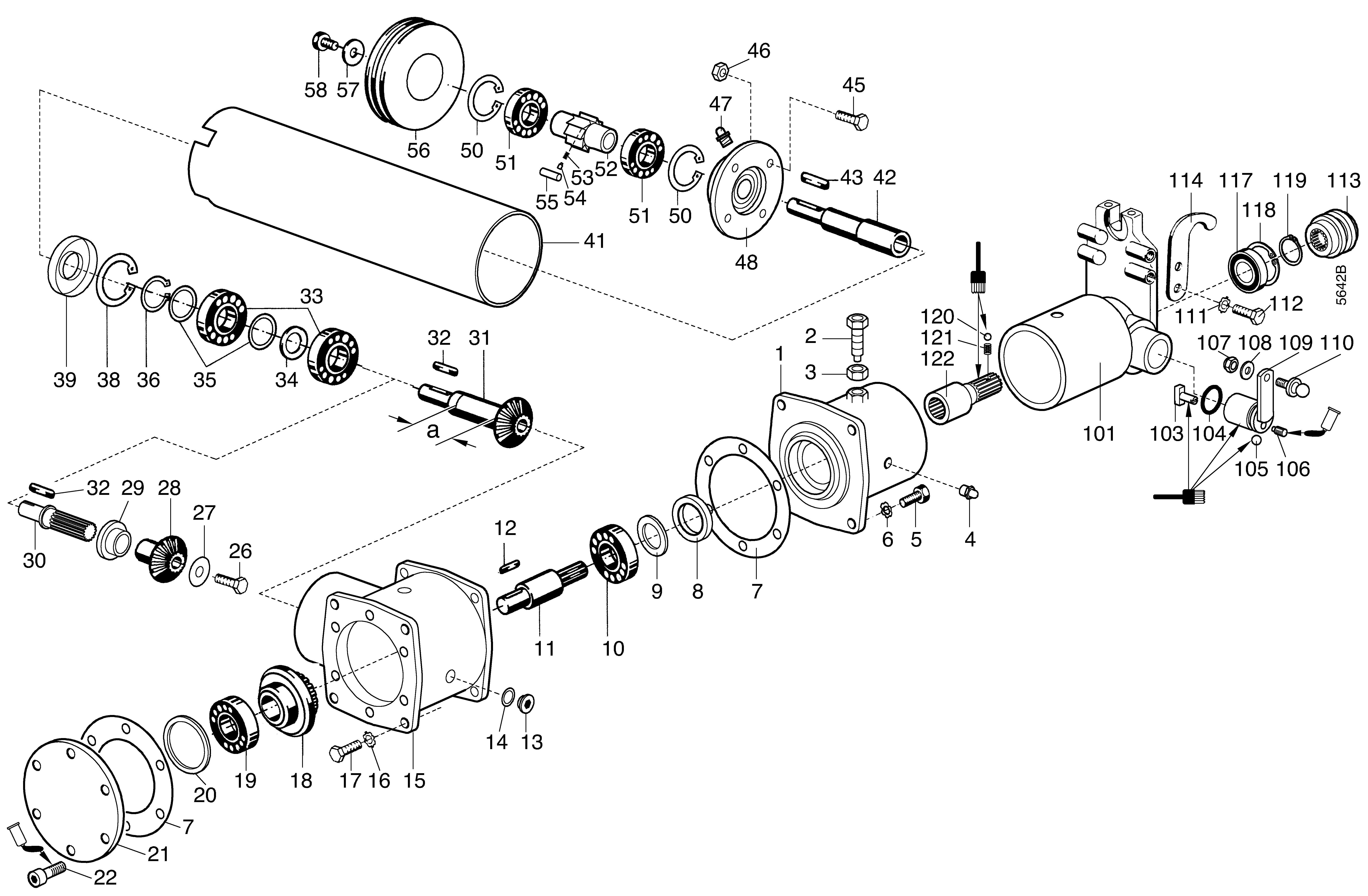 Anbau-Schlegelmulcher 100cm 5956 622, Winkelgetriebe, Anschlussflansch