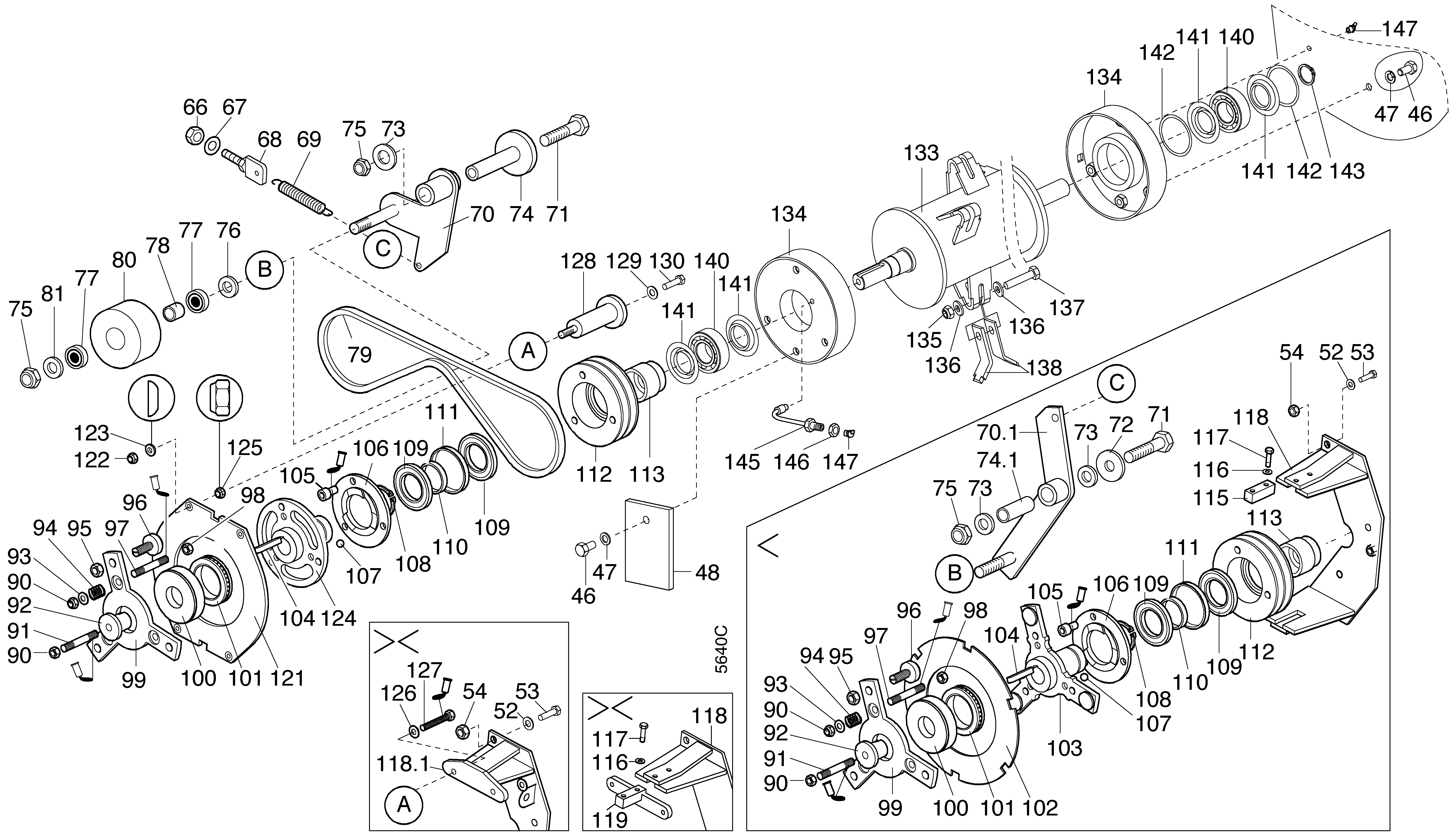 Anbau-Schlegelmulcher 100cm 5956 622, Messerwalze