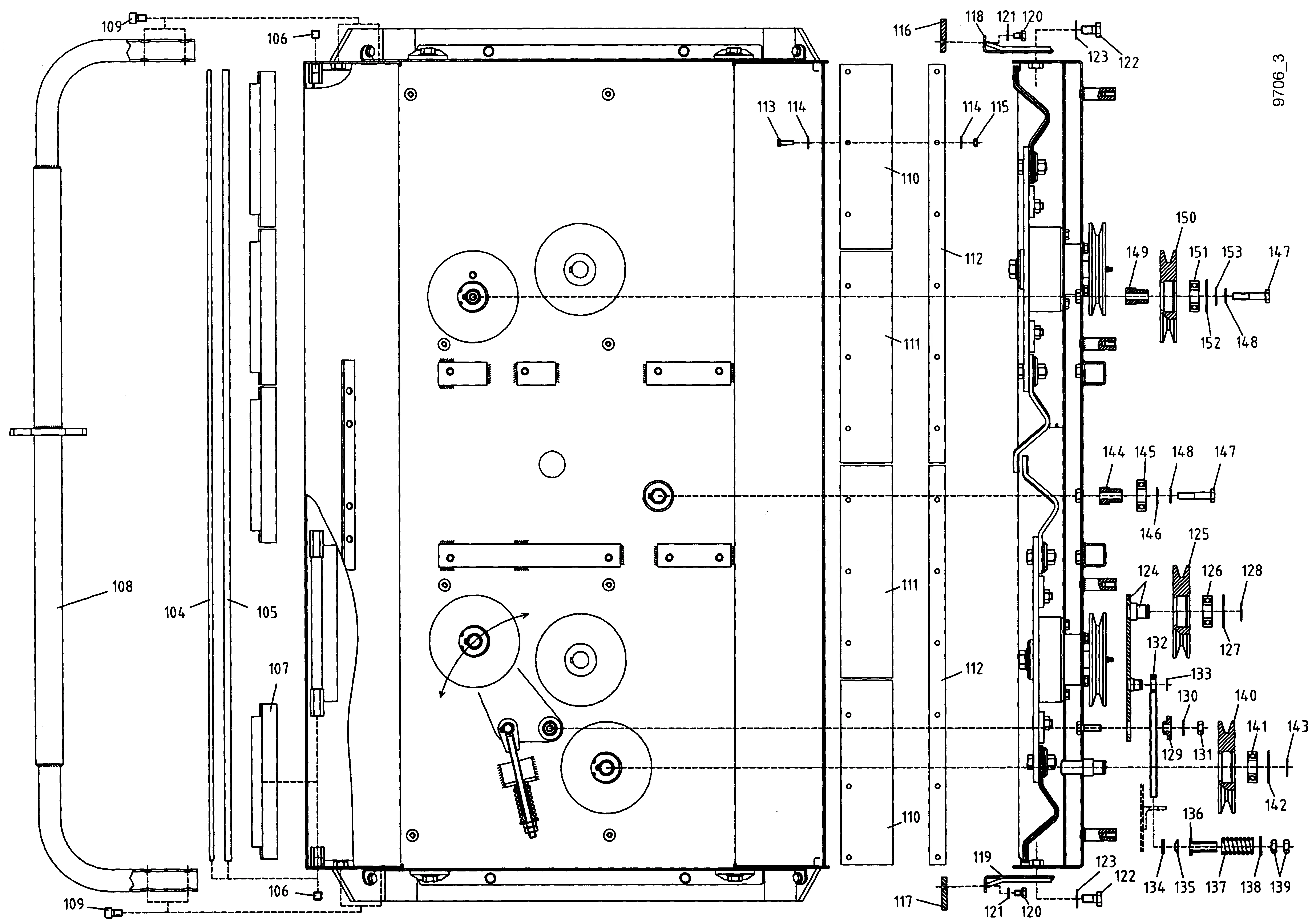 Mähergehäuse, V-belt drive