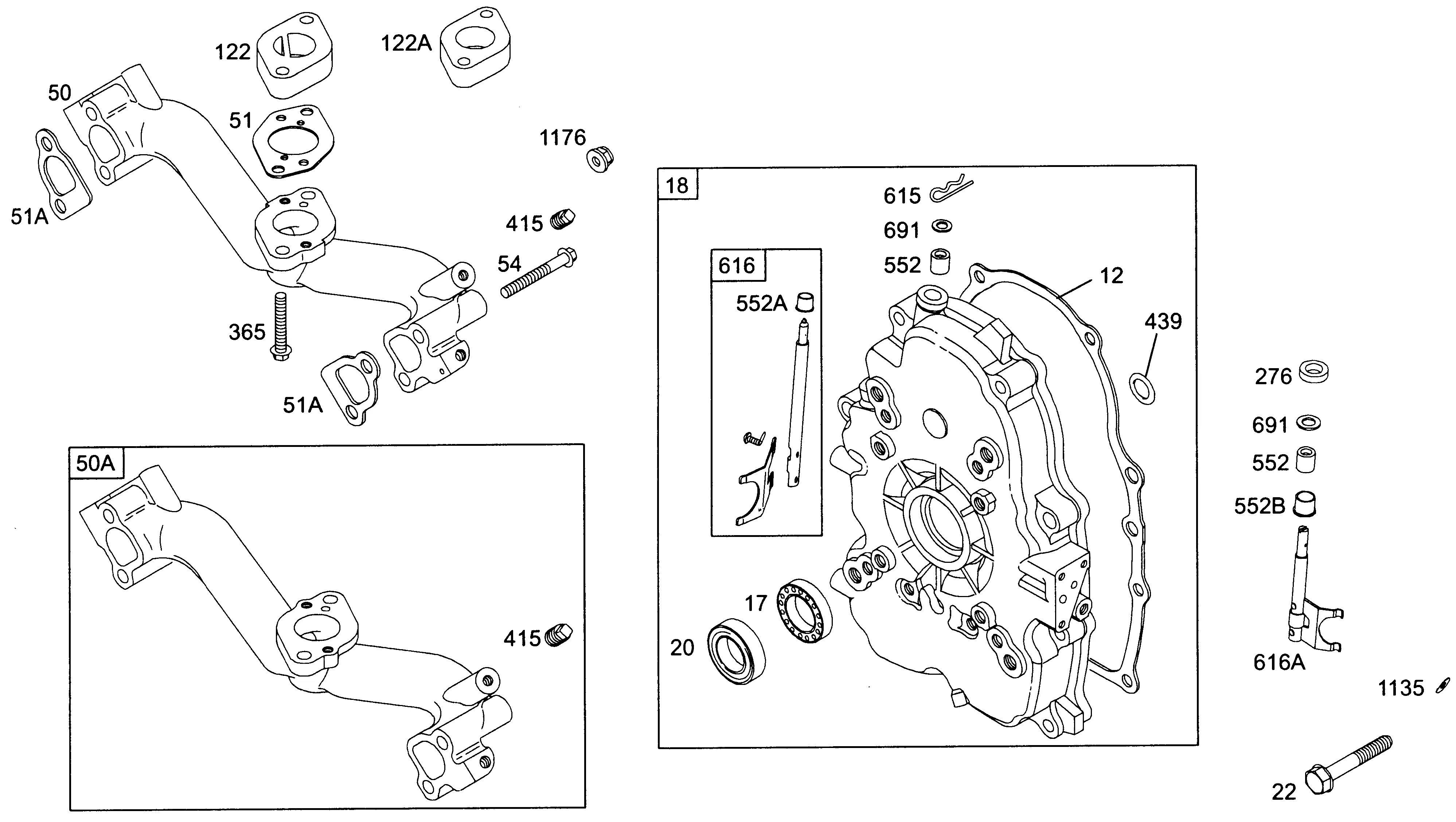 Kurbelgehäusedeckel, Ansaugkrümmer
