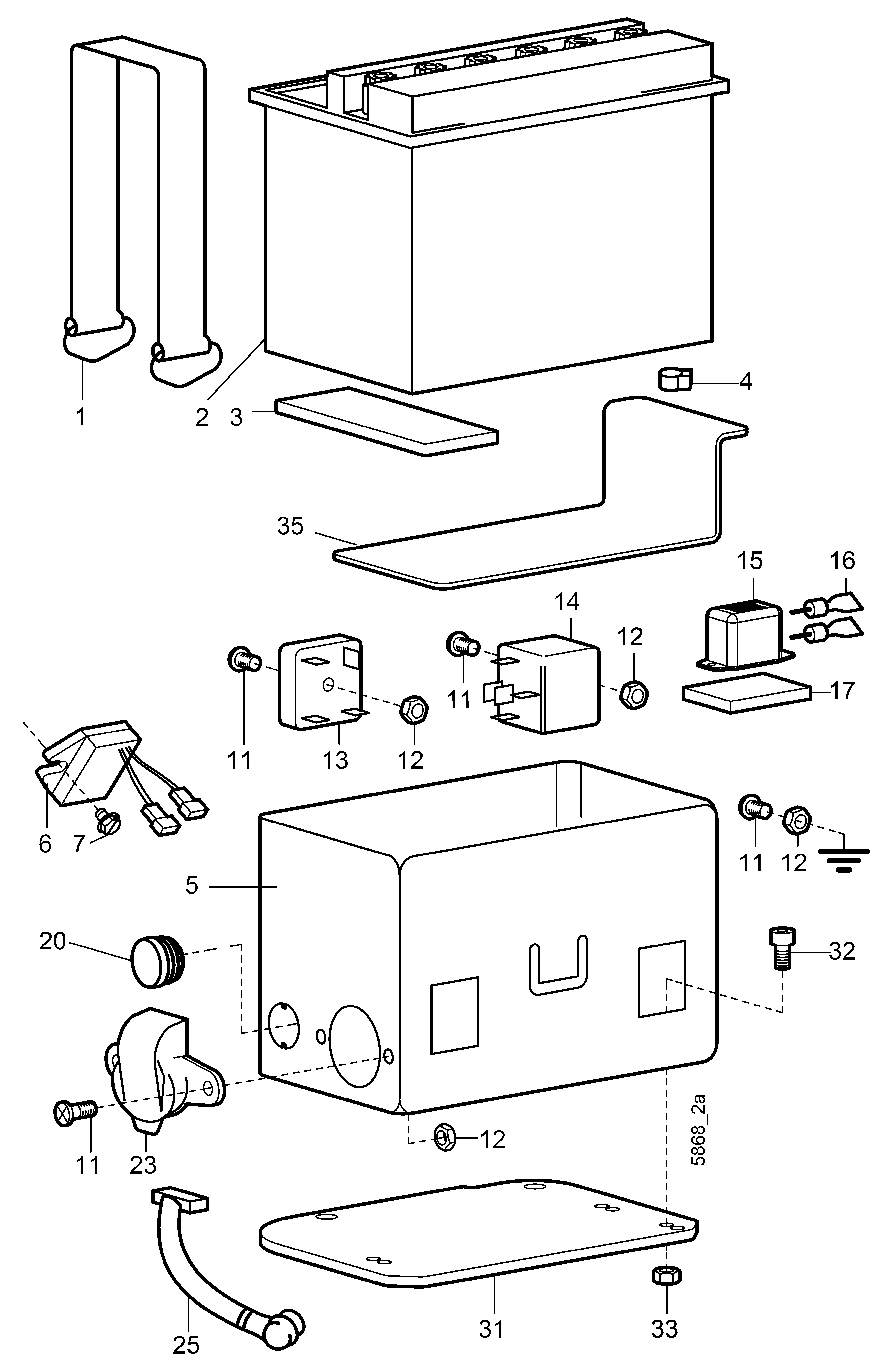 Batterie, Schaltkasten