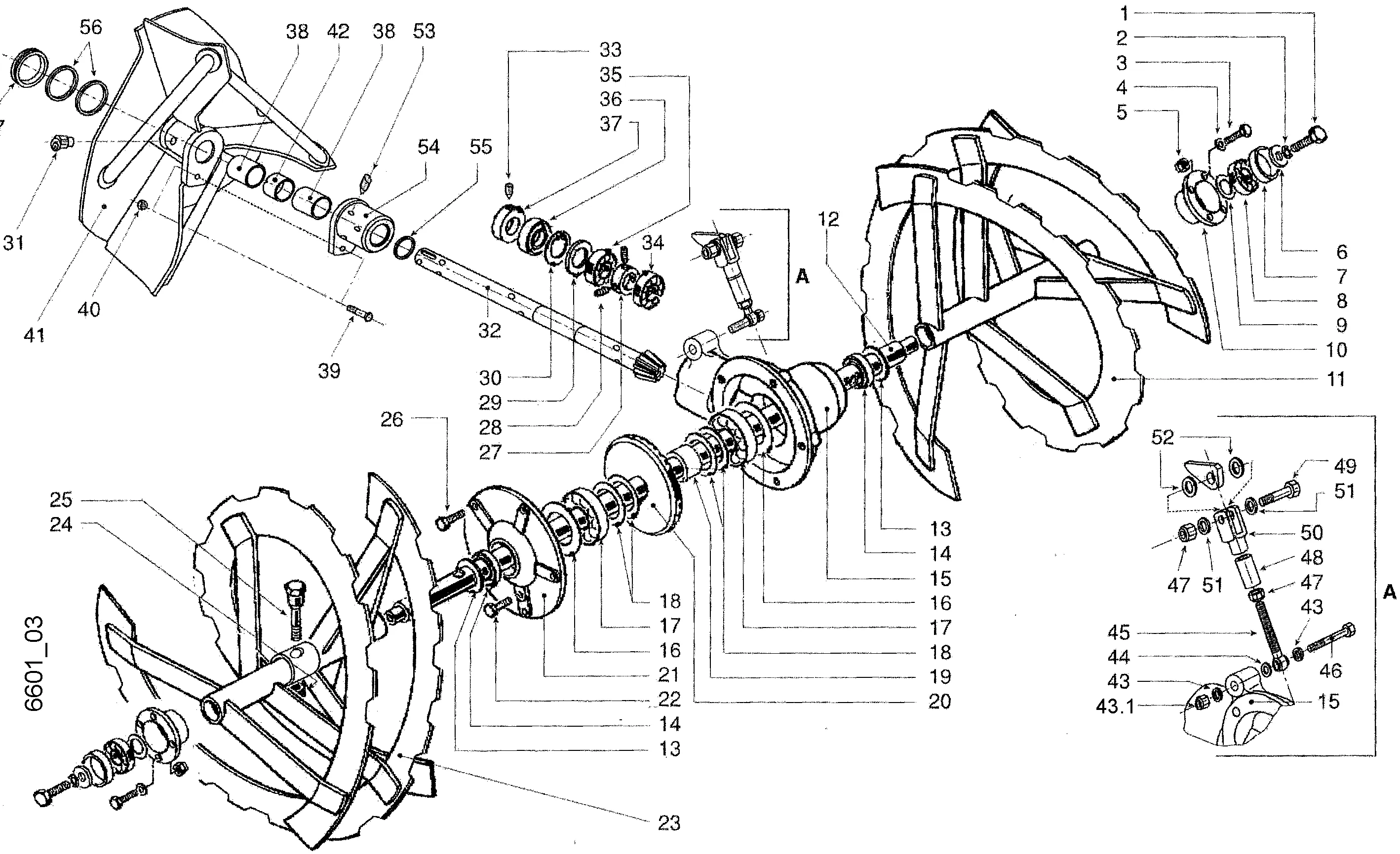 Anbau-Schneefräse, Förderschnecke, Schleuderrad