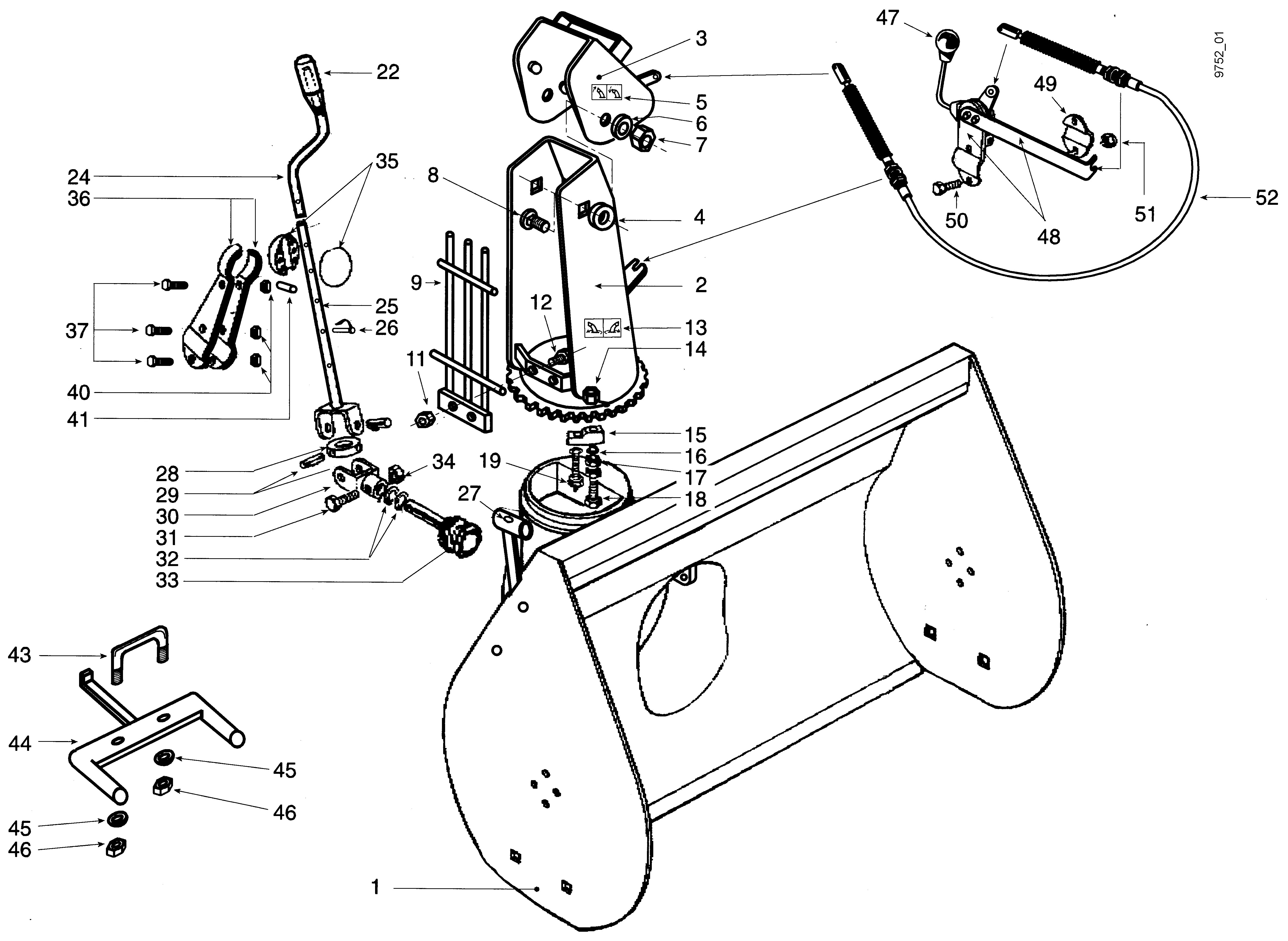 Anbau-Schneefräse, Fräsgehäuse, Auswurfkamin