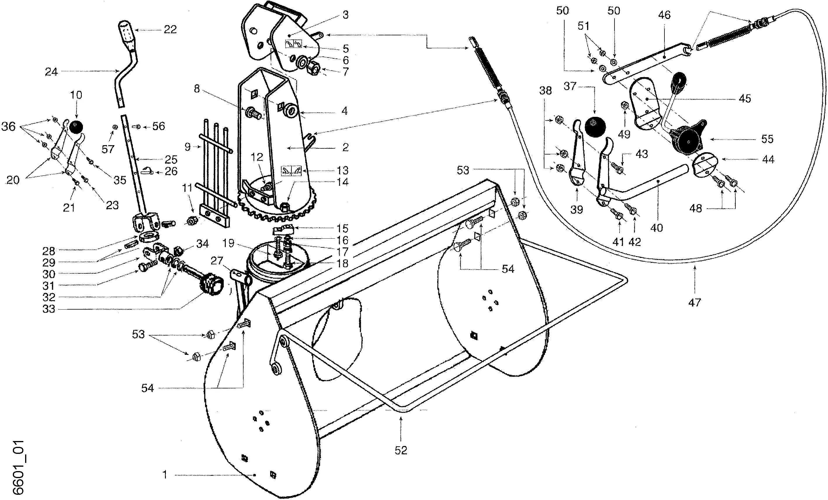 Anbau-Schneefräse, Fräsgehäuse, Auswurfkamin