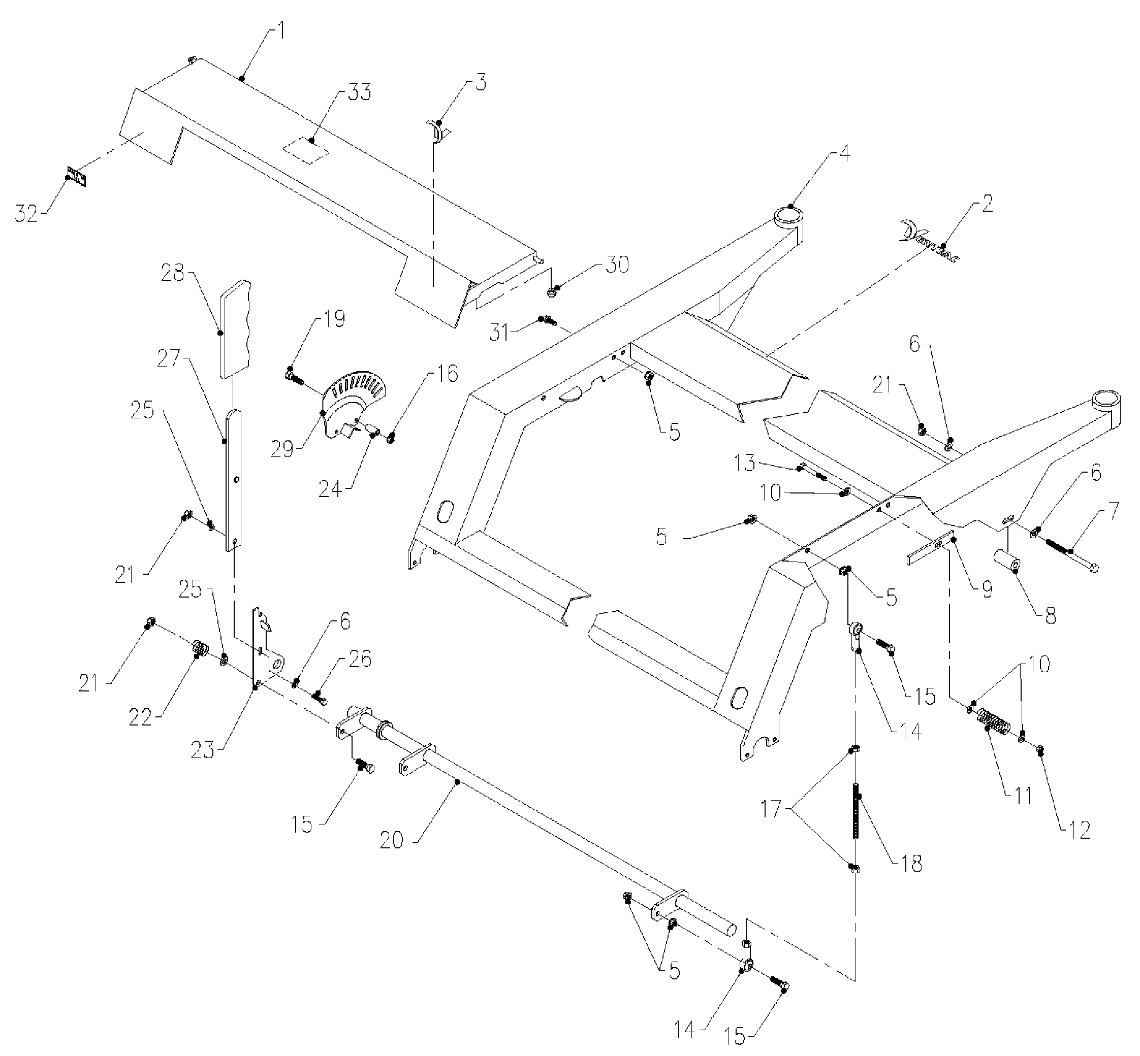 Sichelmäher Seitenauswurf 132 cm, Rahmen