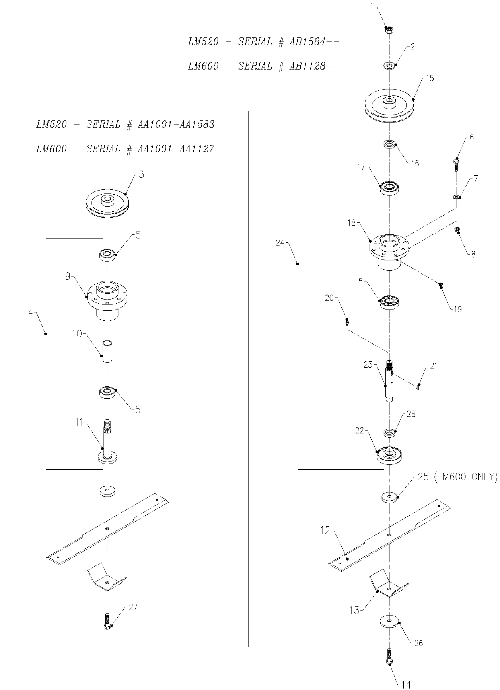 Sichelmäher Seitenauswurf 132 cm, Messerwelle