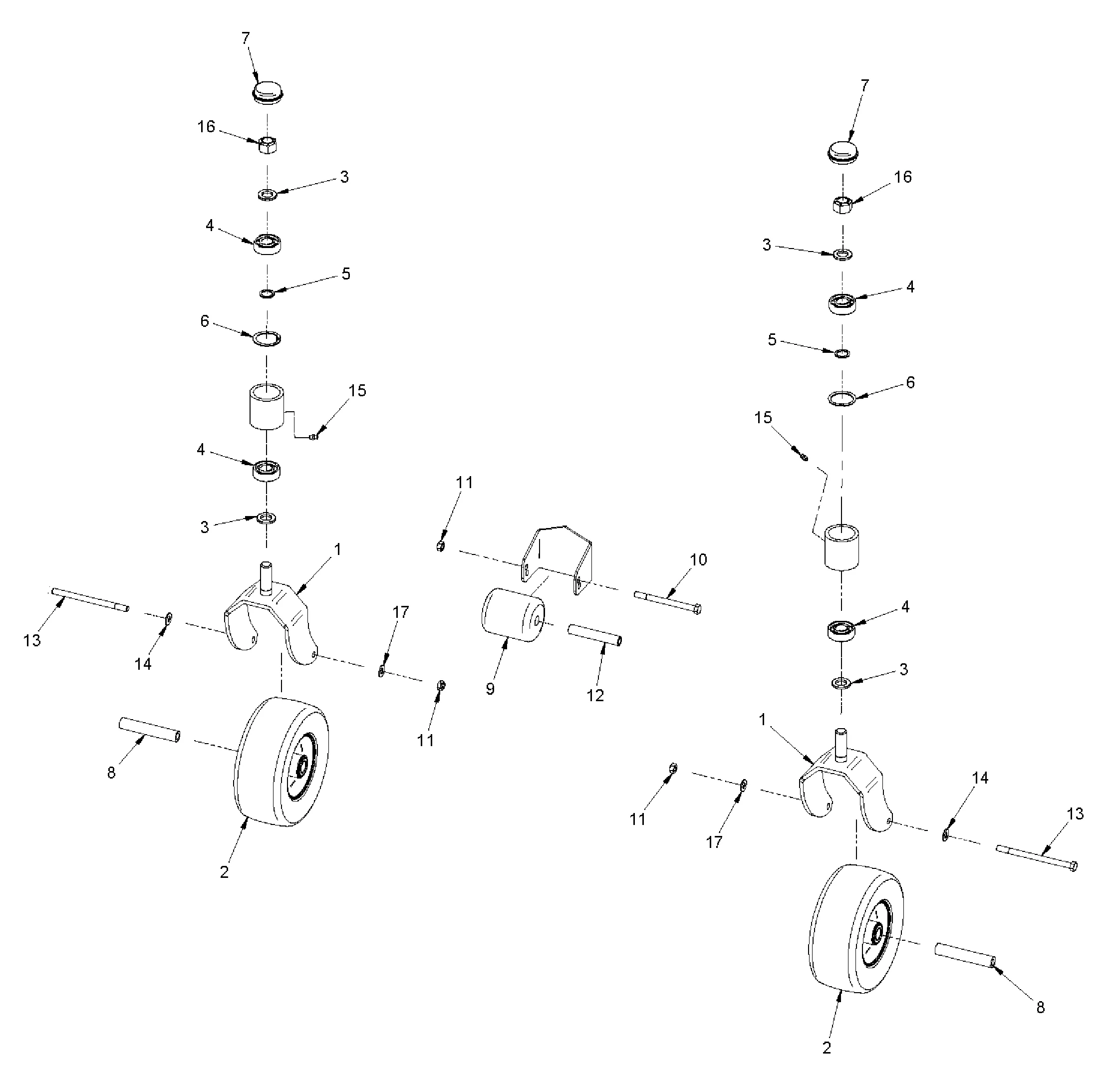Sichelmäher Heckauswurf 132 cm, Stützräder