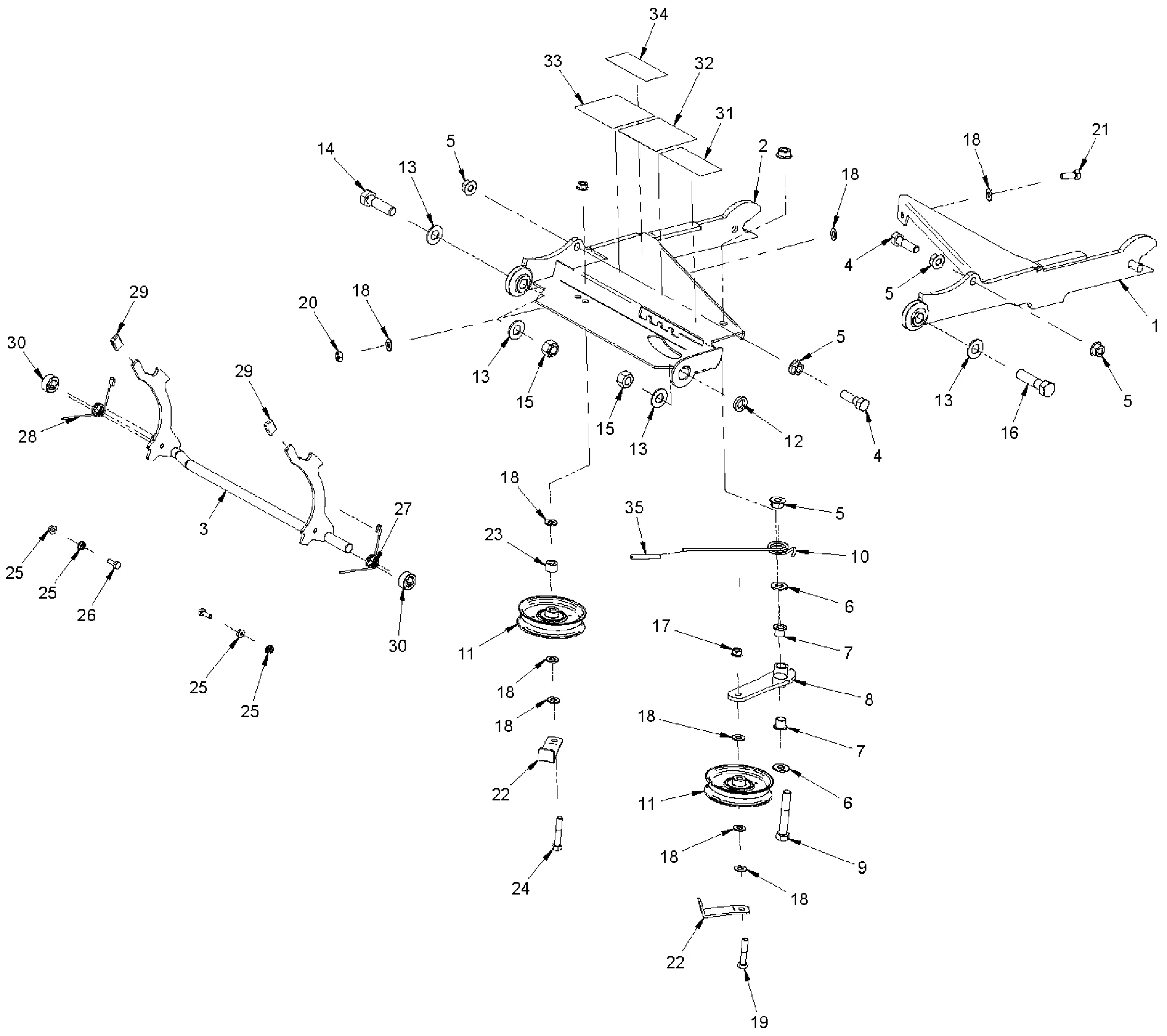 Sichelmäher Heckauswurf 132 cm, Hubrahmen