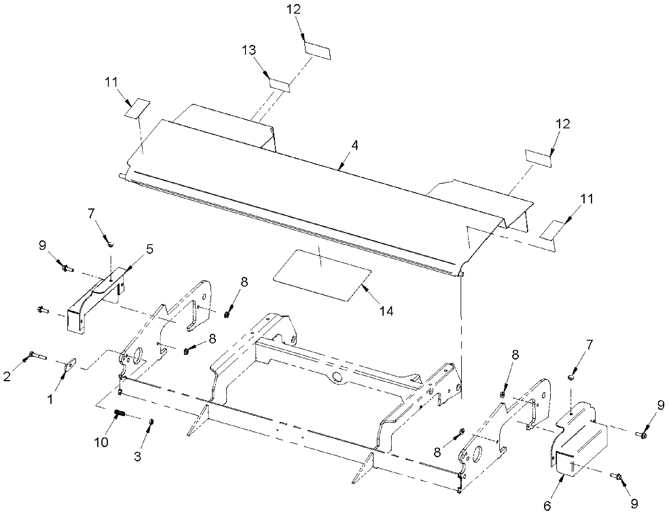 Sichelmäher Heckauswurf 132 cm, Abdeckung
