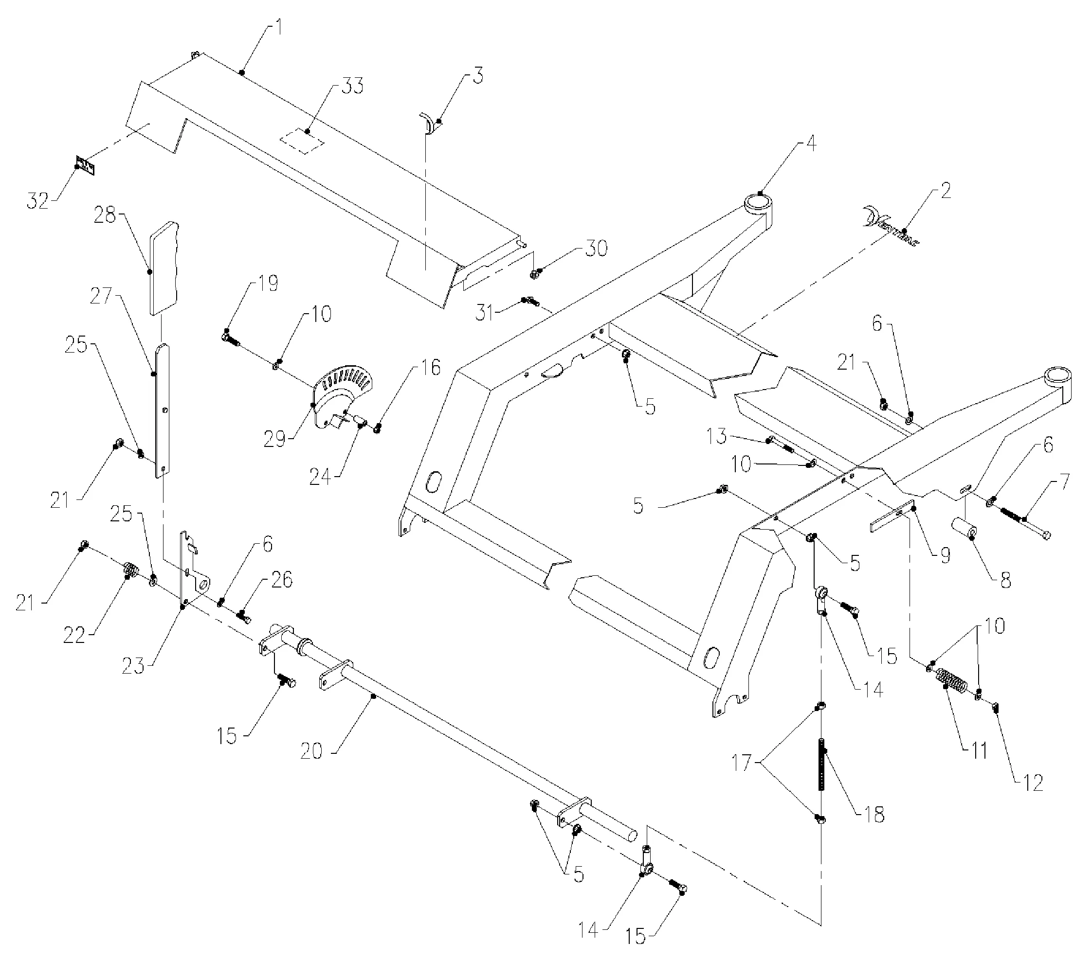Sichelmäher Seitenauswurf 152 cm, Rahmen