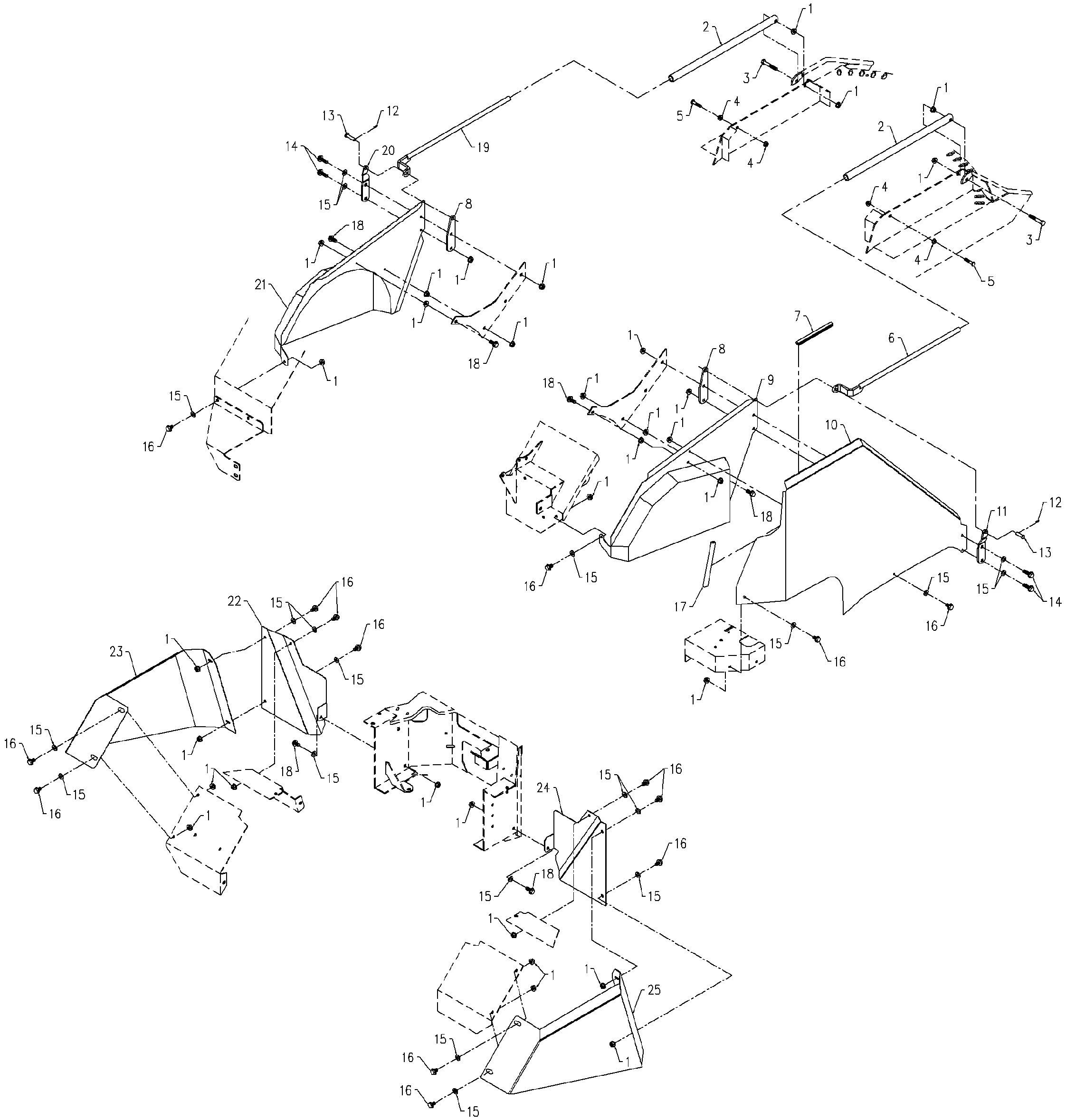 Sichelmäher Hochgras 113 cm, Verkleidung