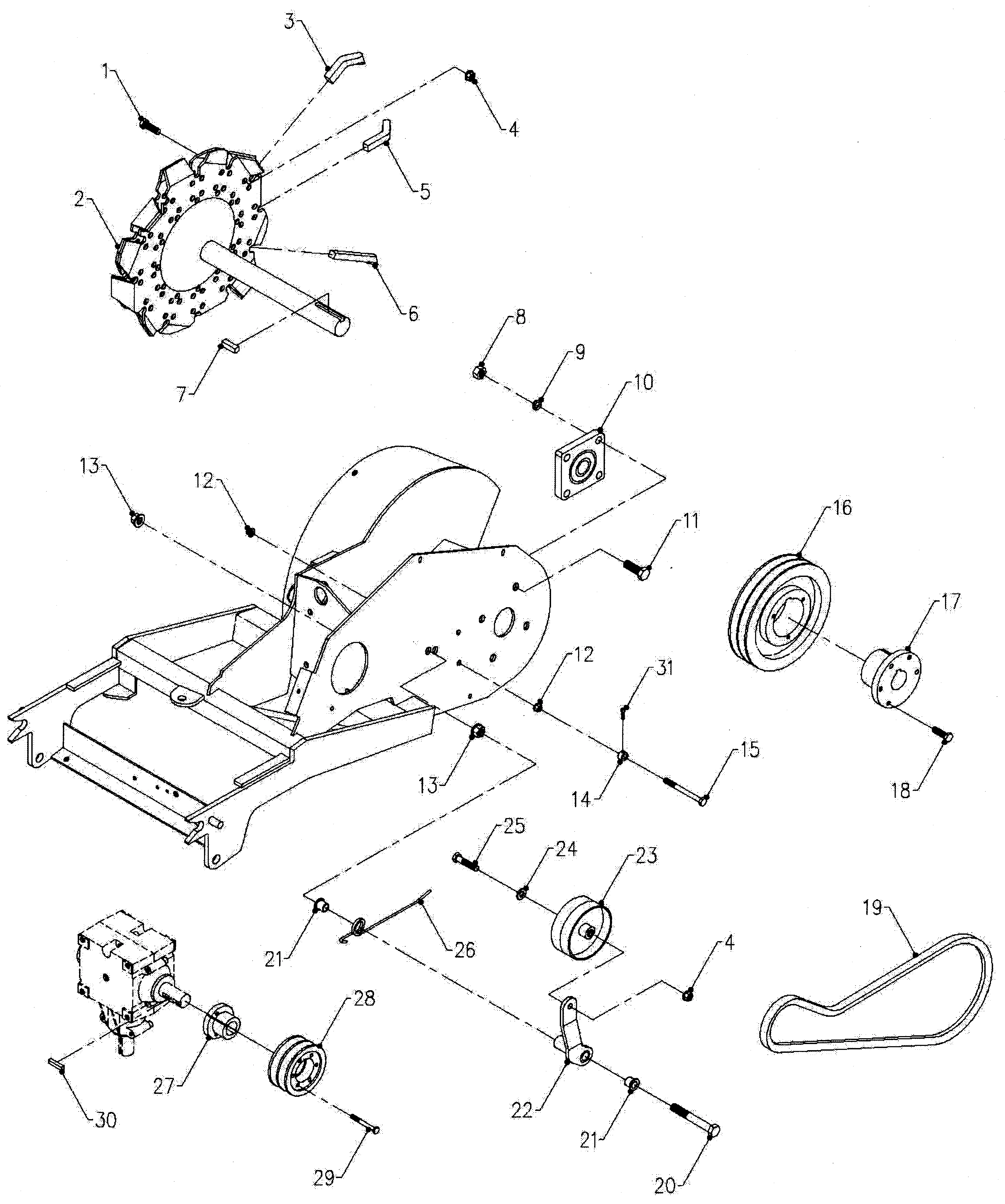 Stubbenfräse, Fräsantrieb