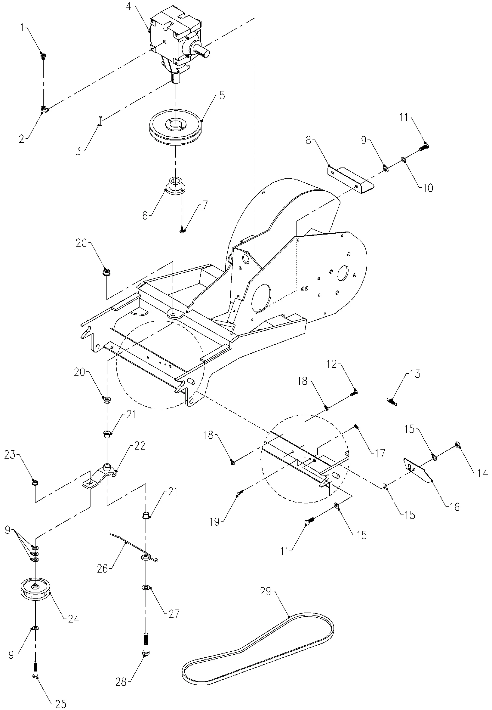 Stubbenfräse, Entraînement