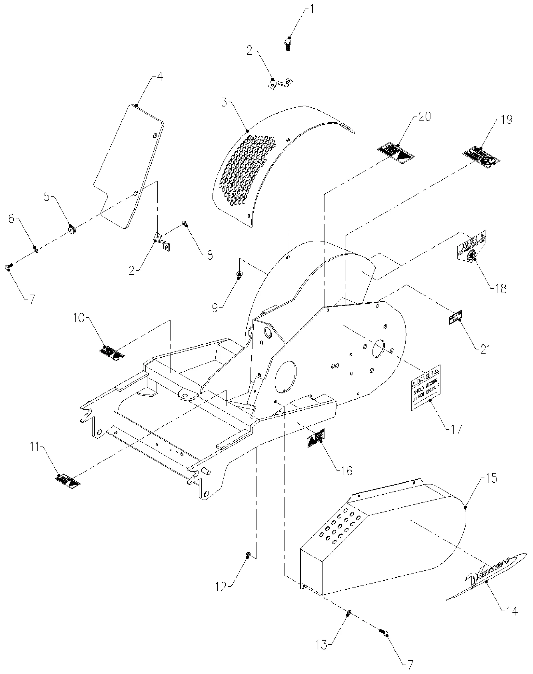 Stubbenfräse, Verkleidung