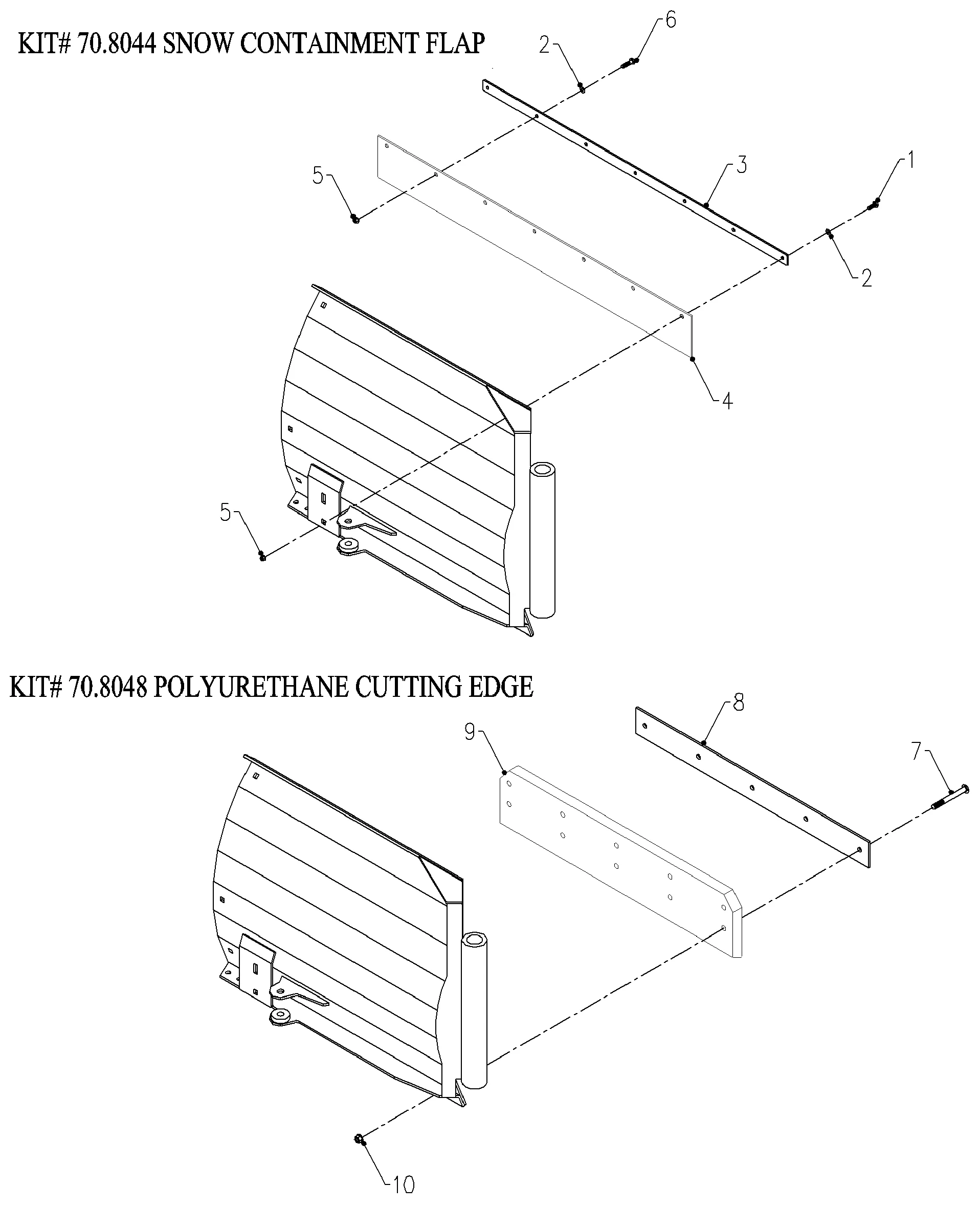 Schneepflug Vario, Scharleiste Kunststoff