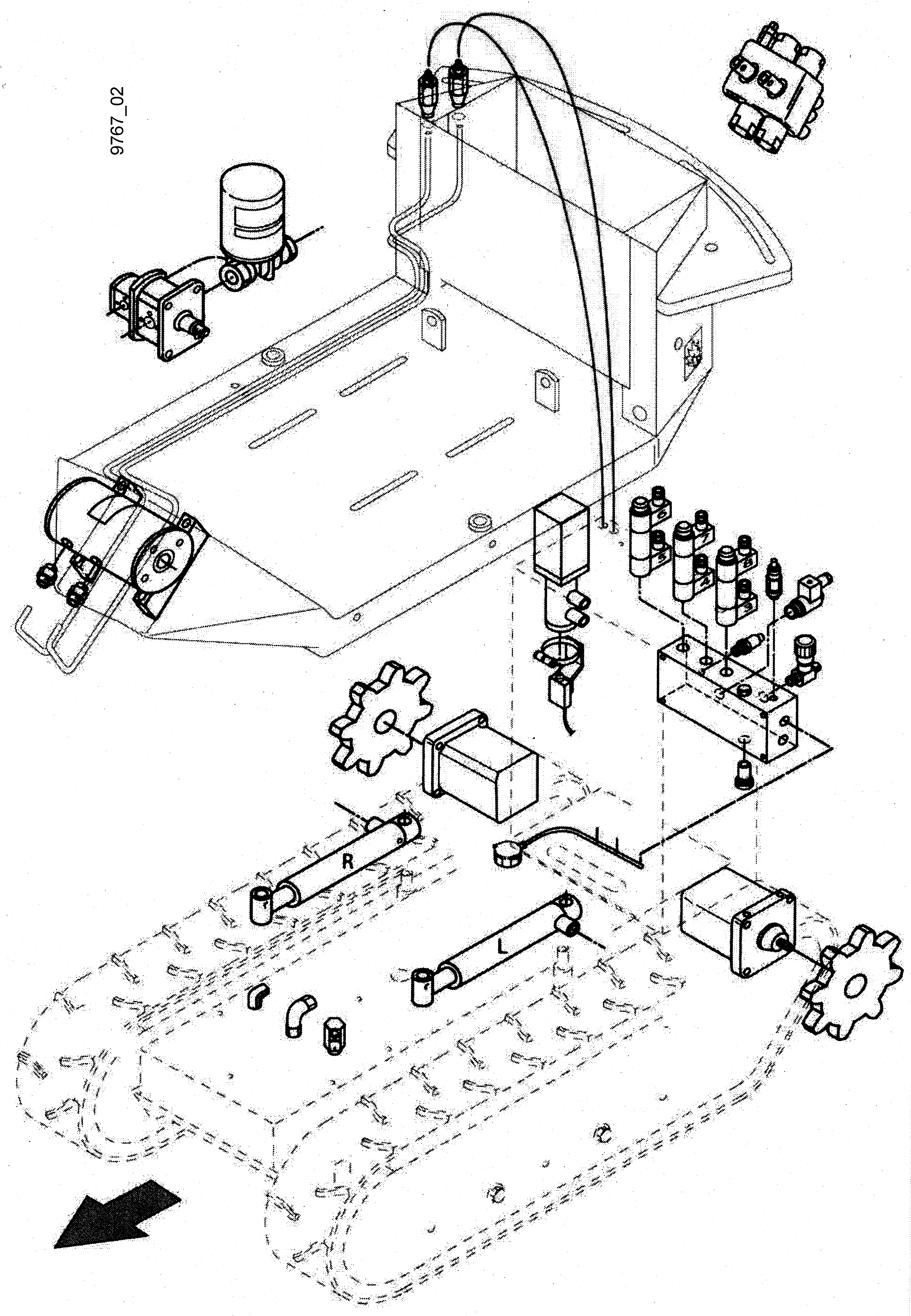 Baumstubbenfräse, Hydraulikplan