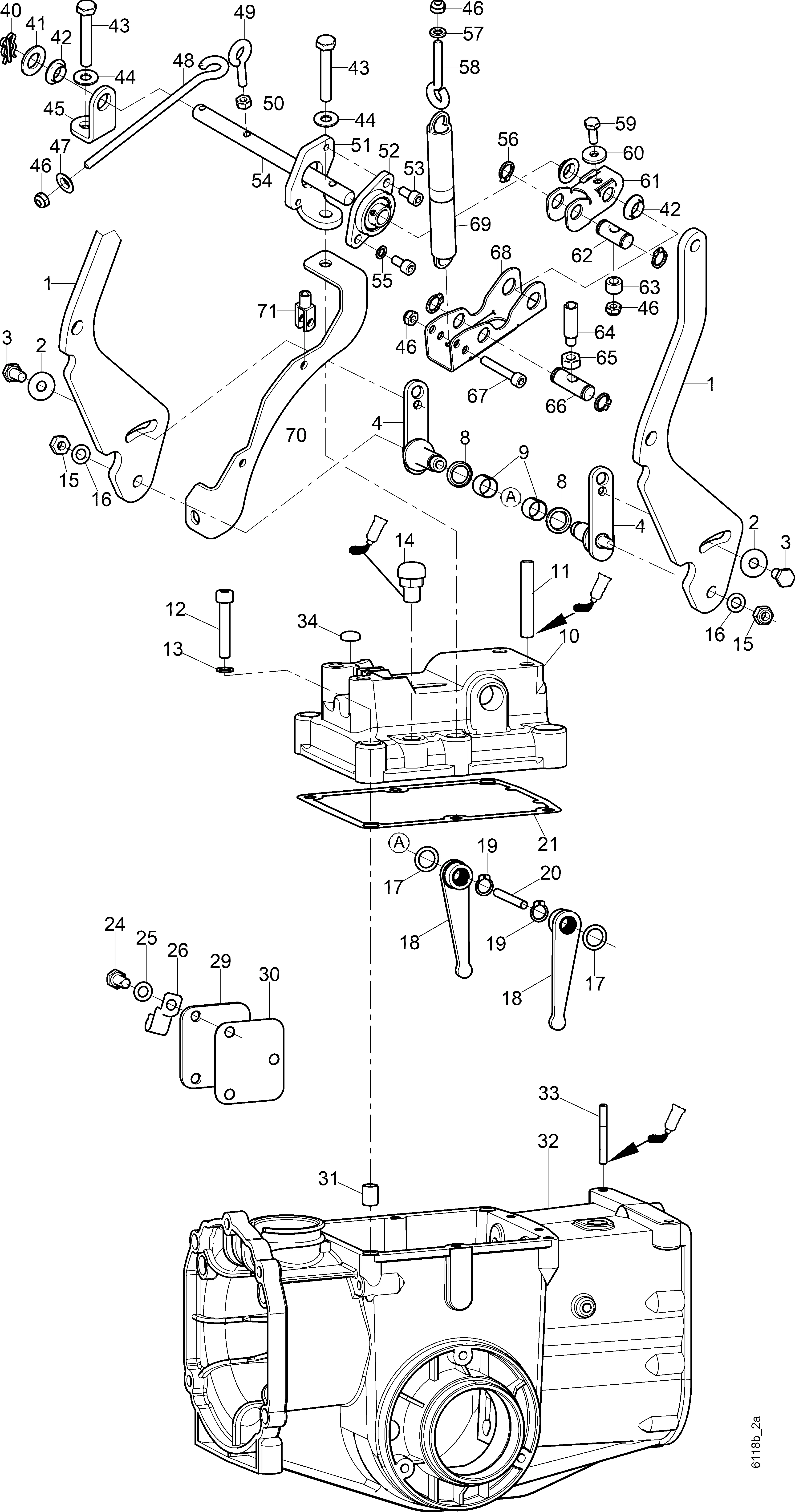 Housing cover, shifting lever KL-version
