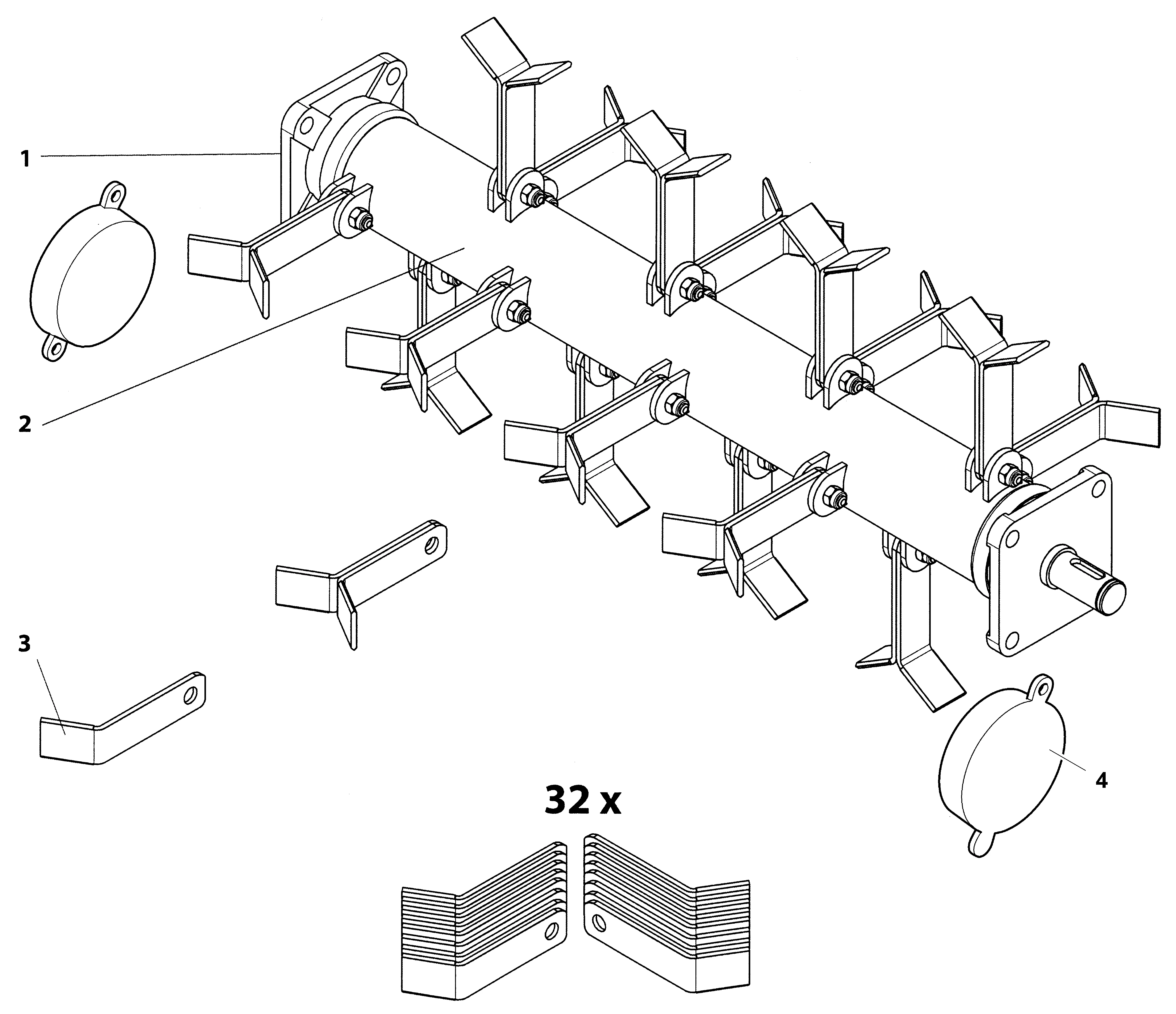 Débroussailleuse à fléaux Article 2256611, arbre de lame