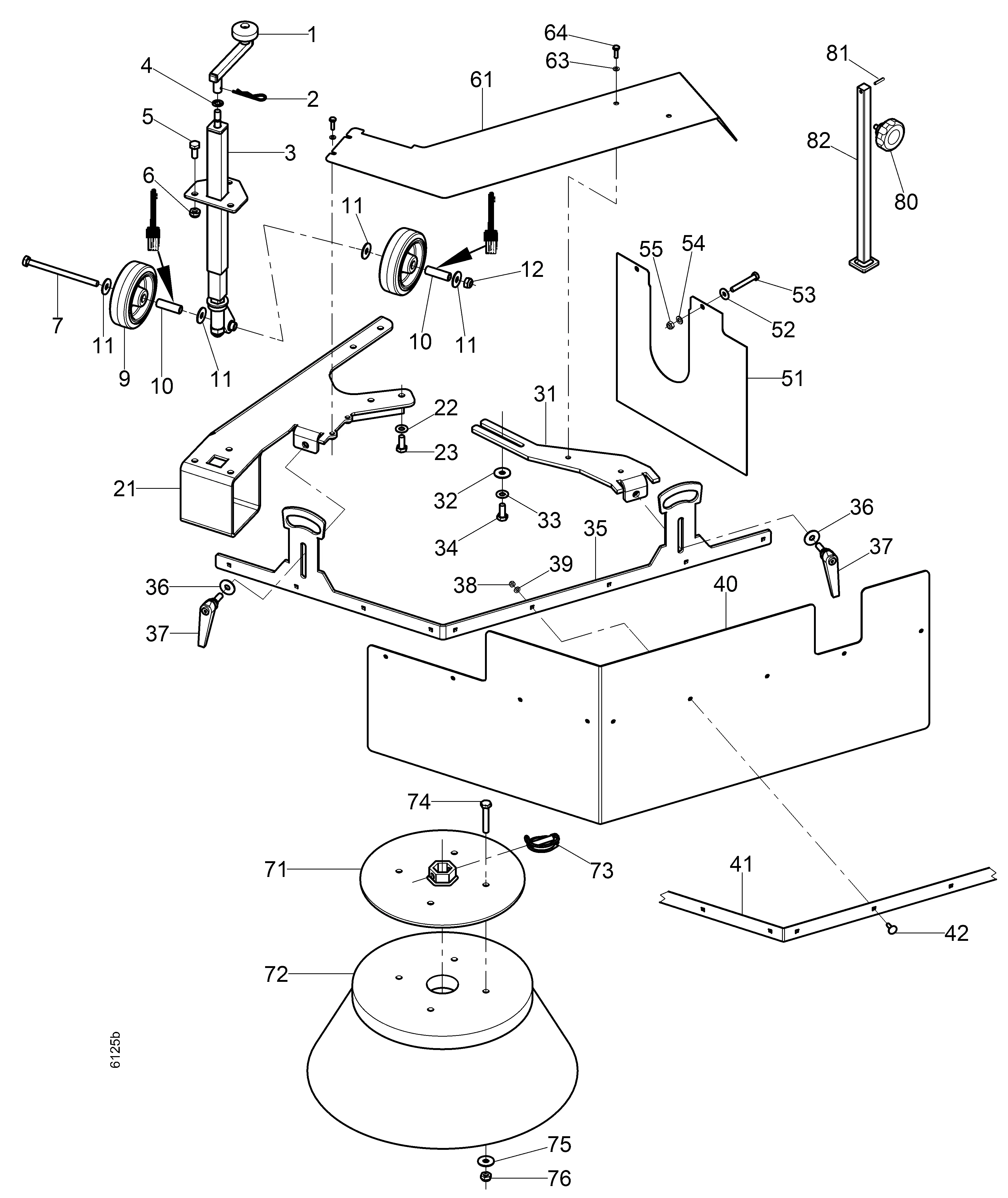 Anbau-Wildkrautbürste WK50, Bürste, Stützrad, Schutzdach