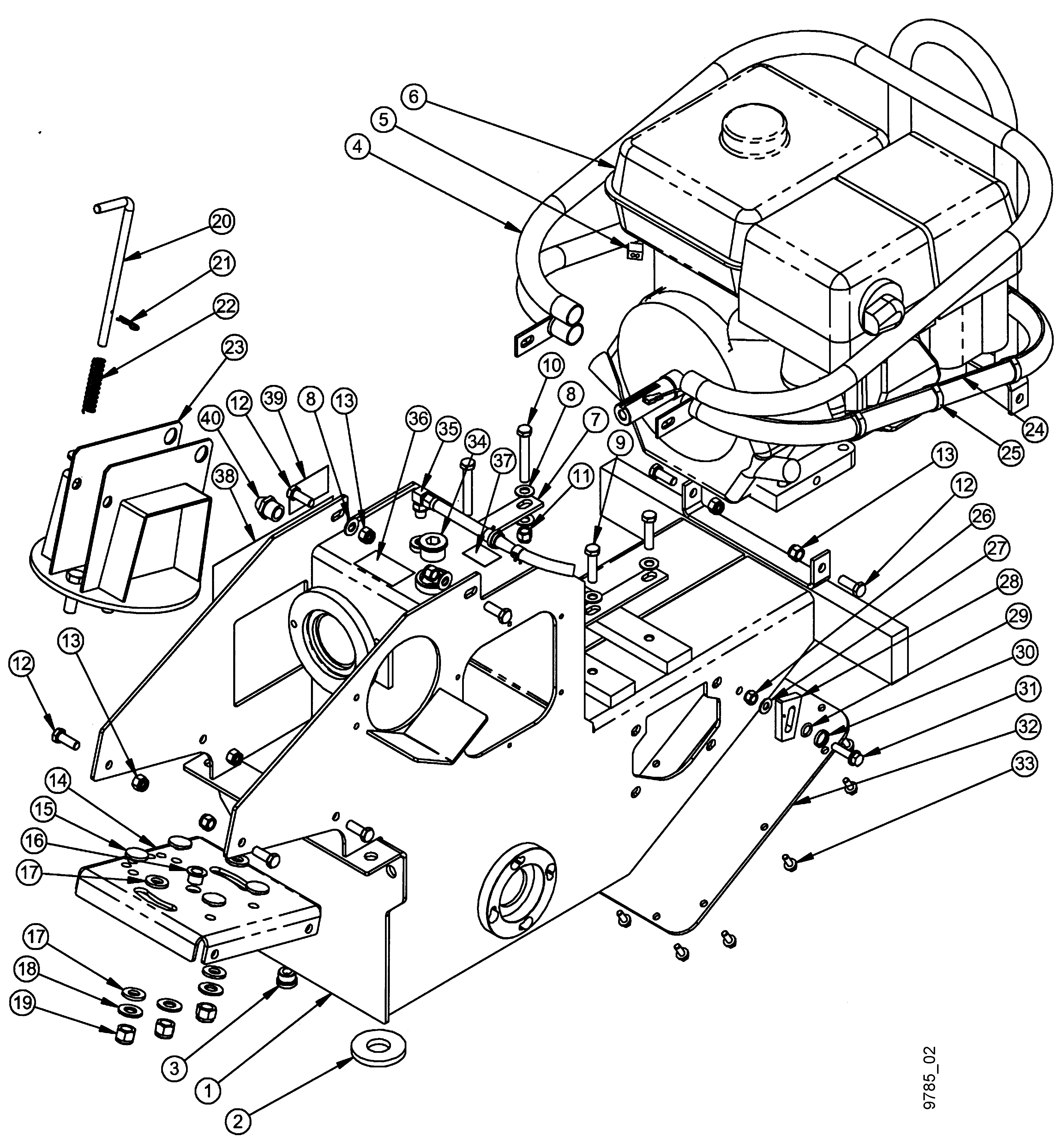 Gehäuse, Lenkturm, Motoranbau
