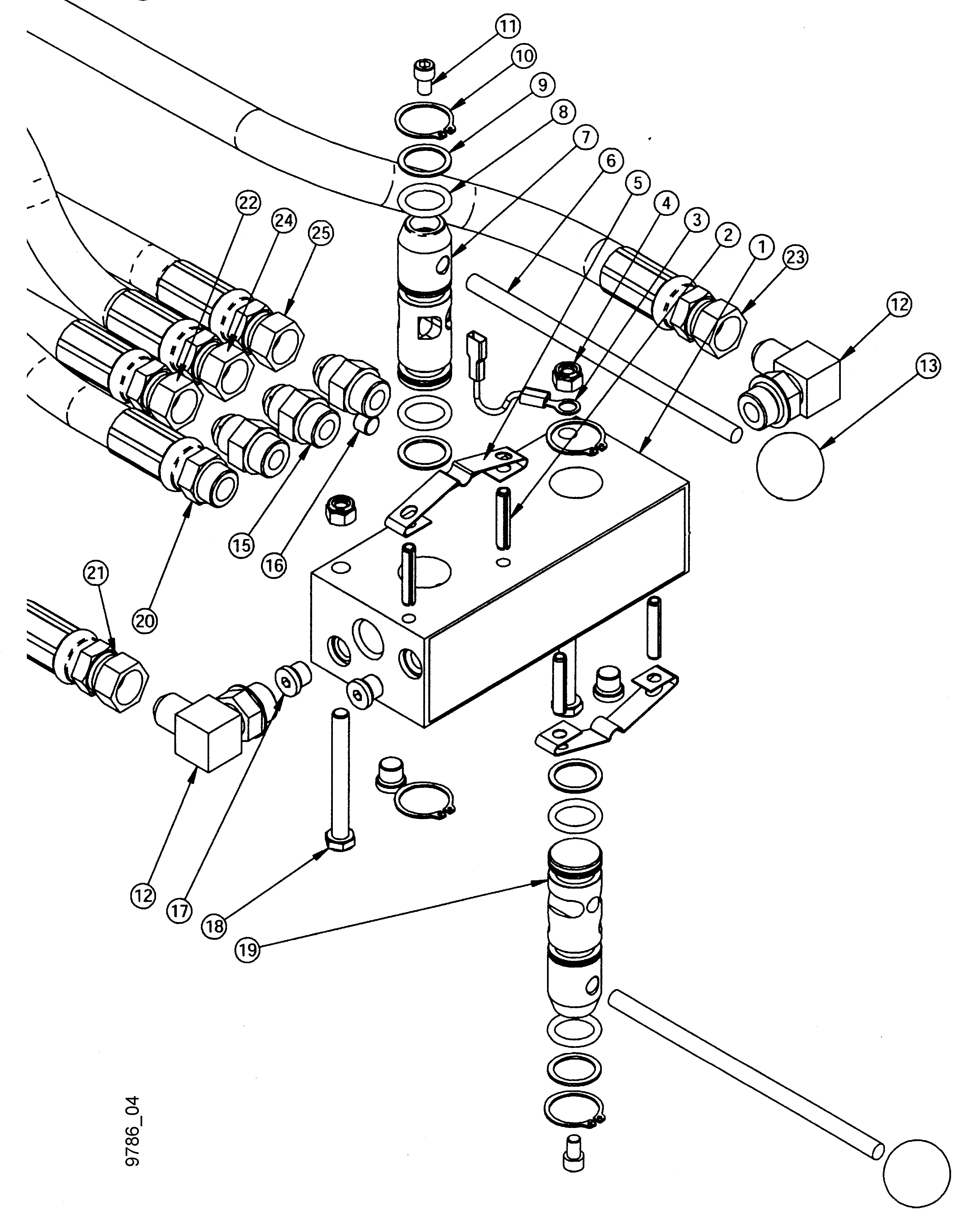 Steuerventil, Hydraulikleitungen