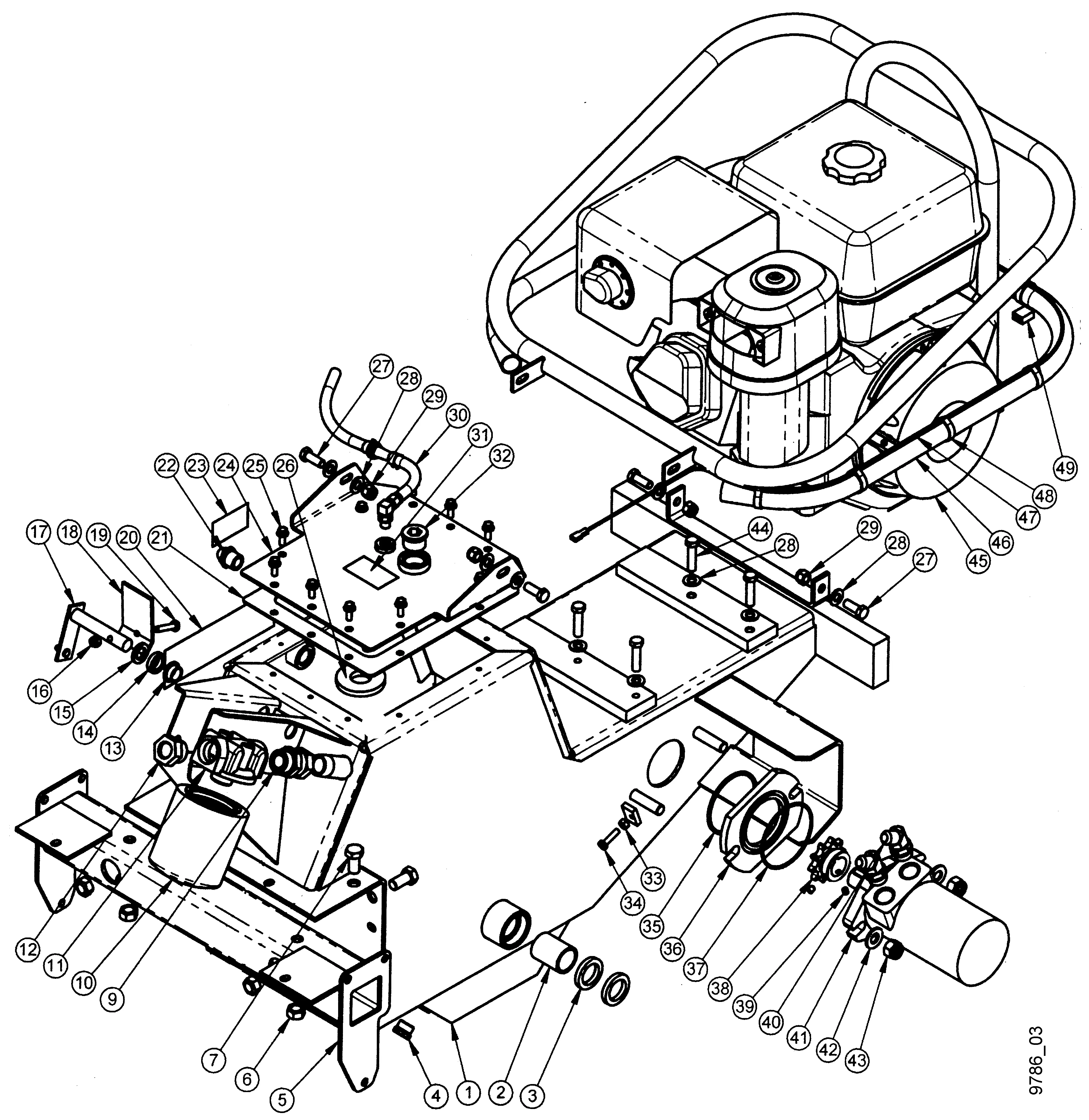 Gehäuse, Lenkturm, Motoranbau