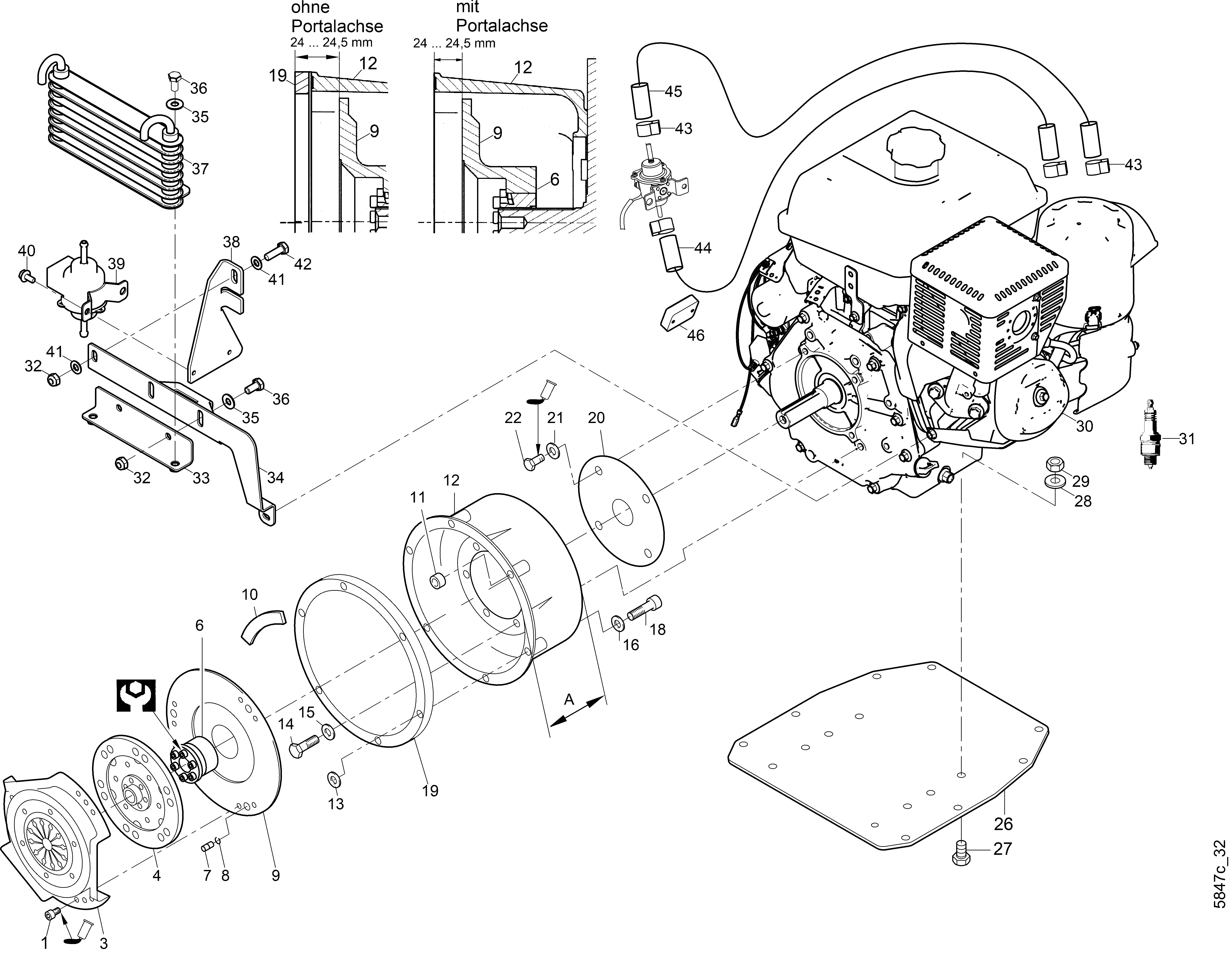 Motor-Anbauteile Kohler 14 HP